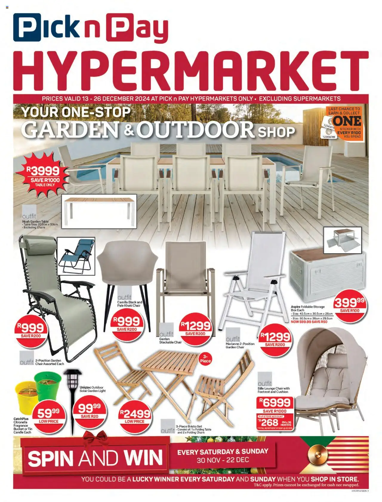 Pick n Pay Hyper Garden & Outdoor Specials from 13/12 - 26/12/2024