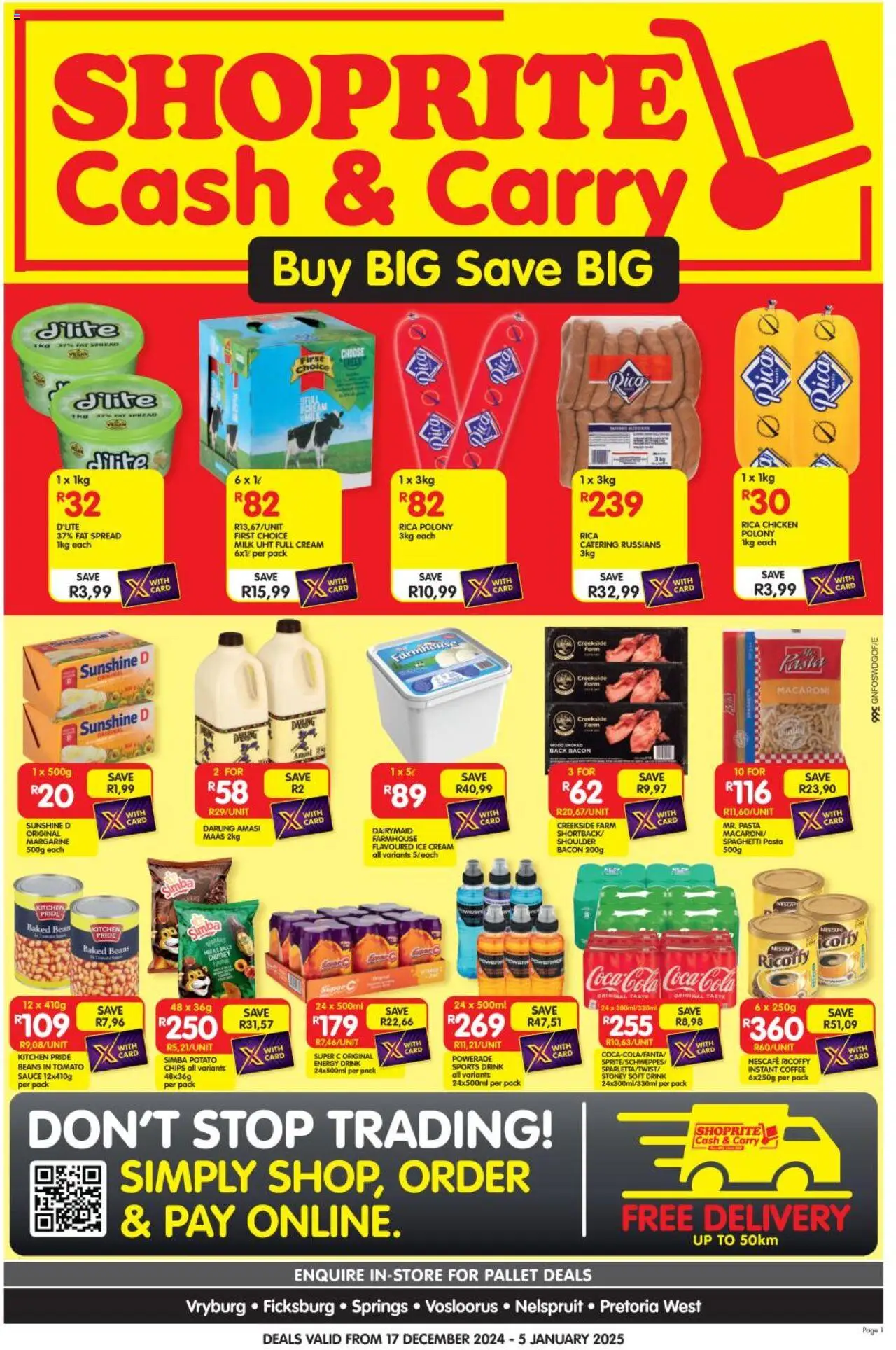 Shoprite Gauteng - Cash & Carry Month-End Deals 17/12/2024 - 05/01/2025/2024