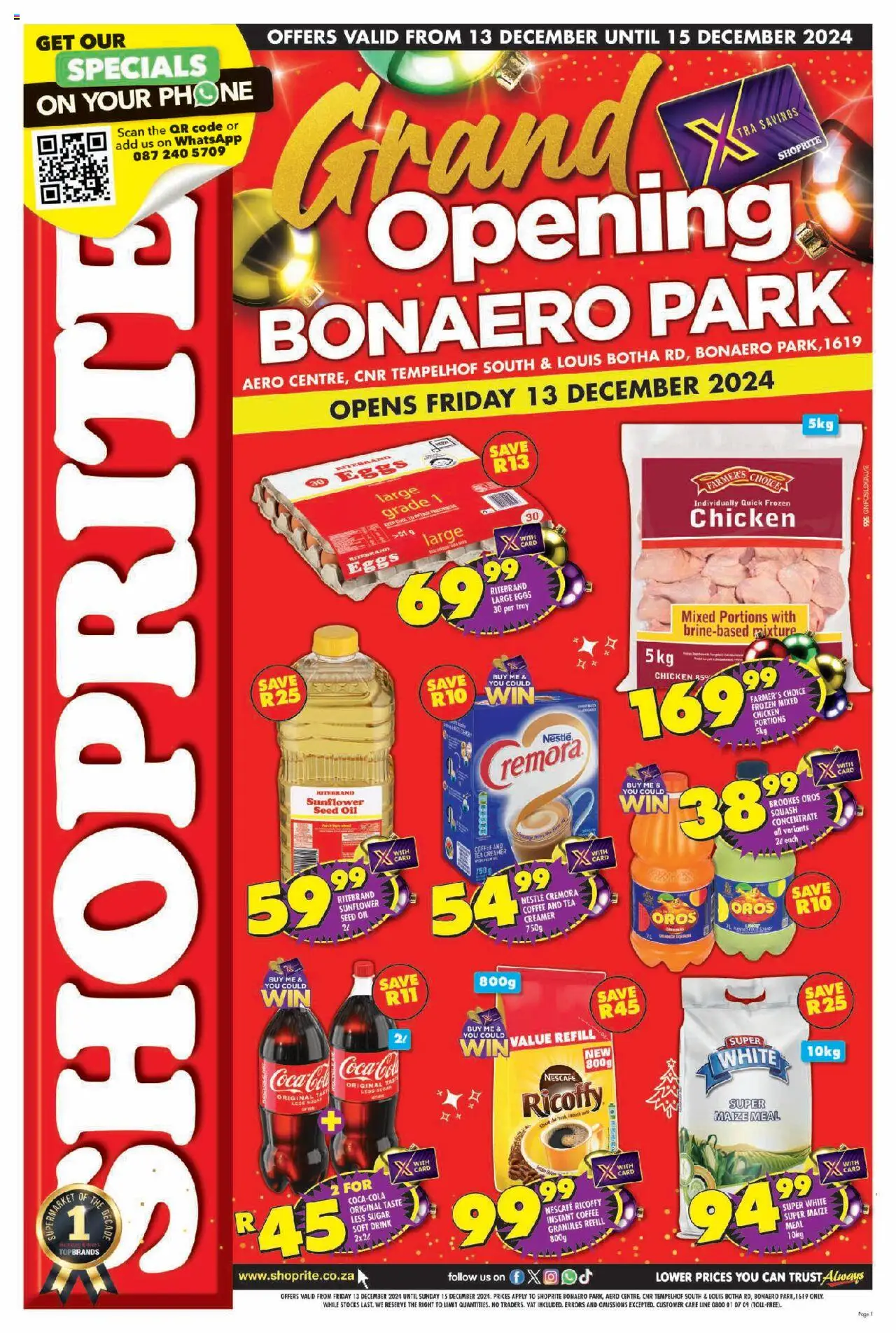 Shoprite Gauteng - Festive Grand Opening Bonaero Park 13/12 - 15/12/2024