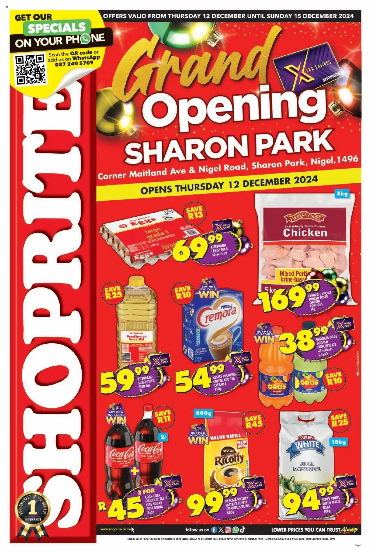 Shoprite Gauteng - Festive Grand Opening Sharon Park 12/12 - 25/12/2024