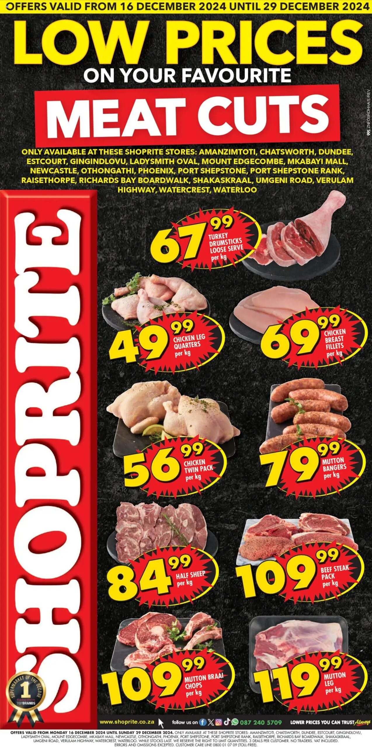 Shoprite KwaZulu-Natal - Low Price Meat Exclusive 16/12 - 29/12/2024