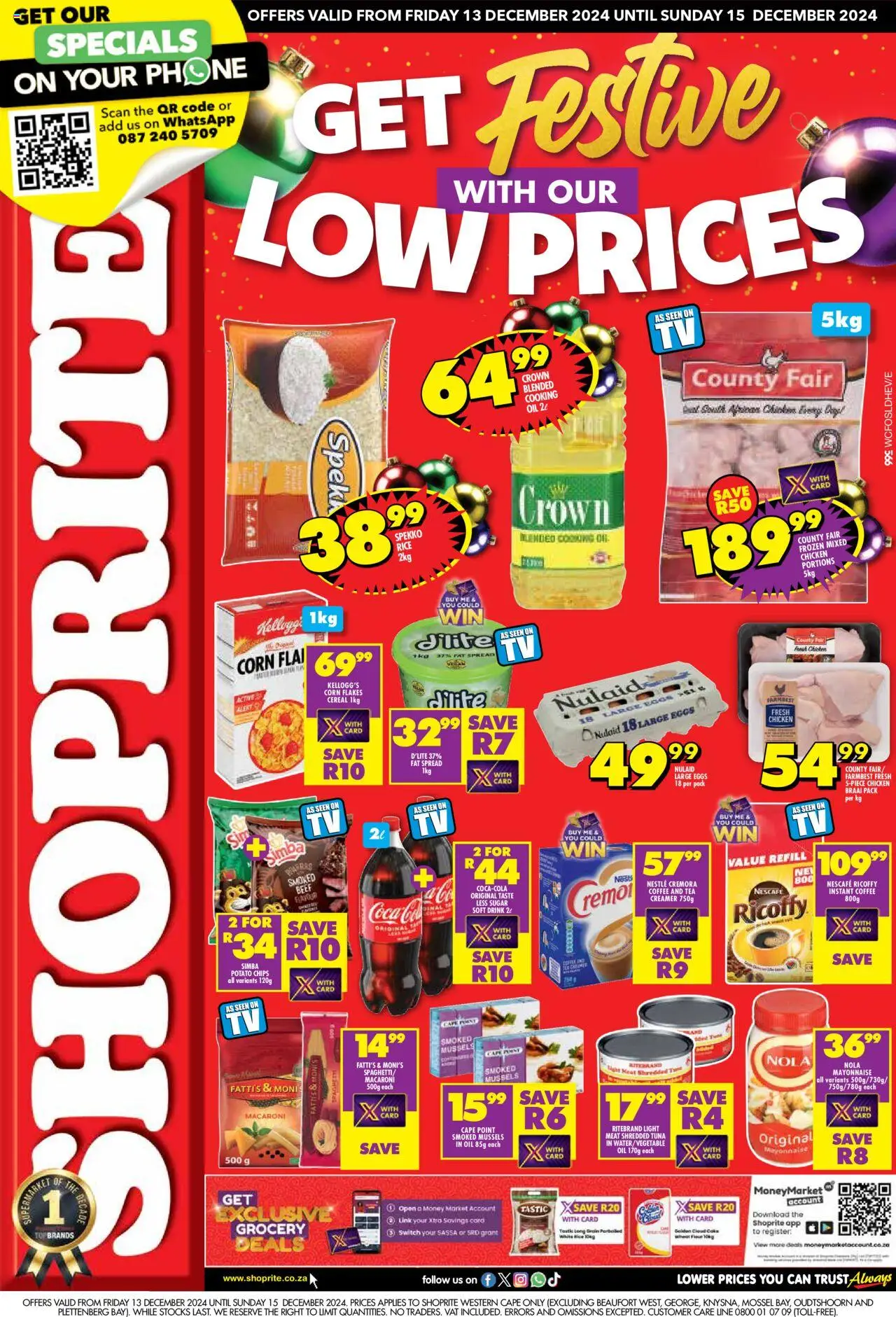 Shoprite Western Cape - Festive Low Prices 13/12 - 15/12/2024