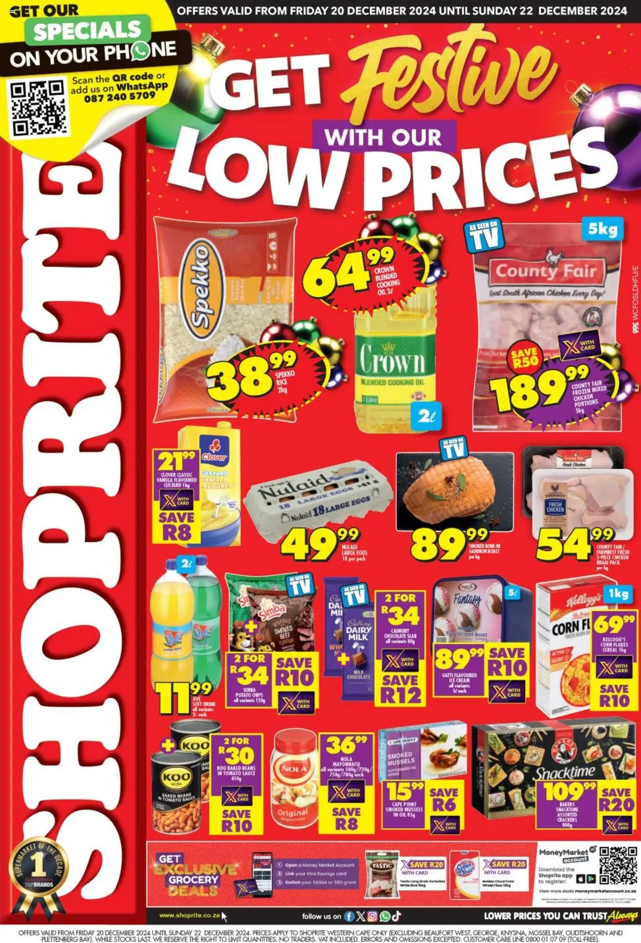 Shoprite Western Cape - Festive Low Prices 20/12 - 22/12/2024