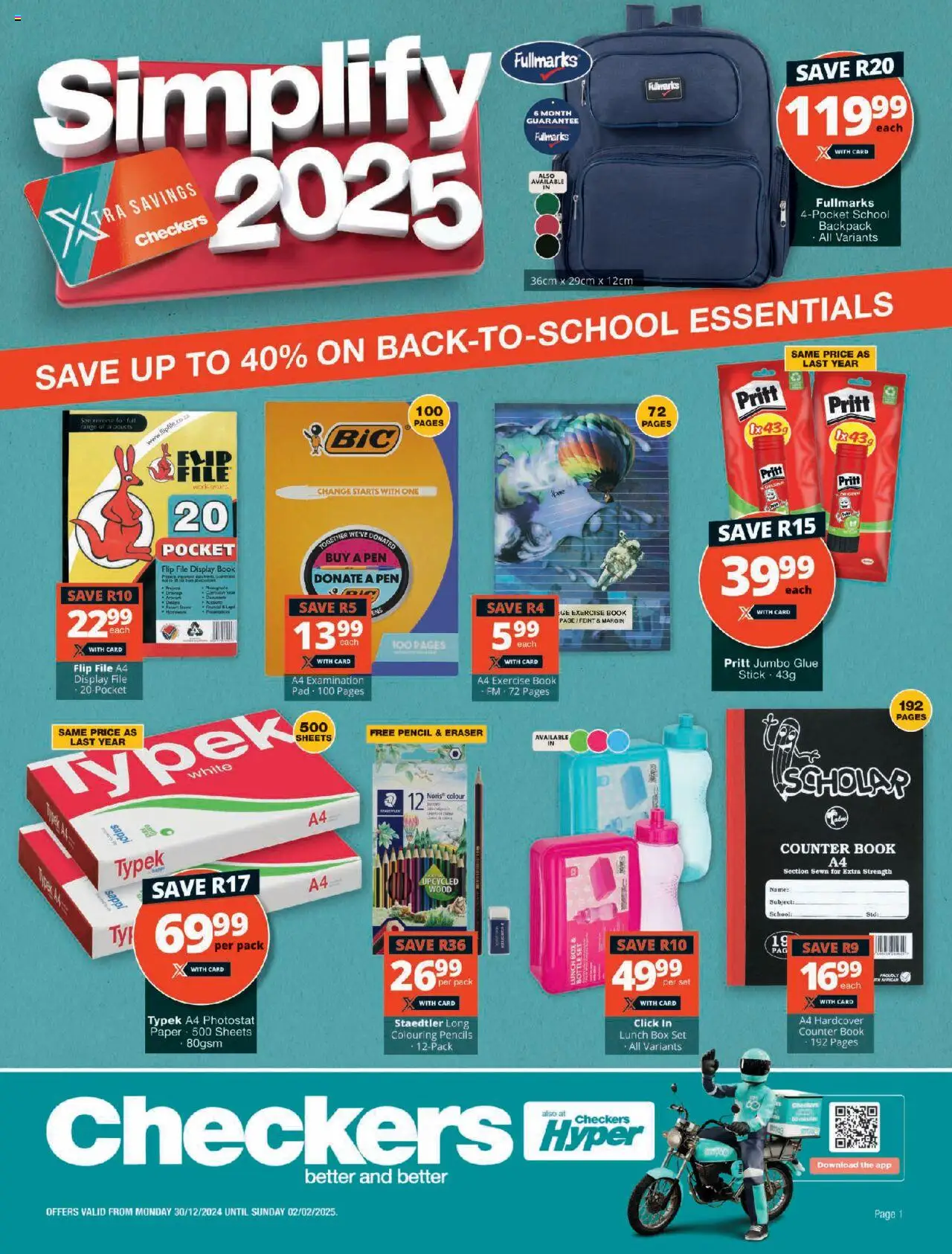 Checkers - Back To School Promotion (30/12/2024 - 02/02/2025) → Online Catalogue