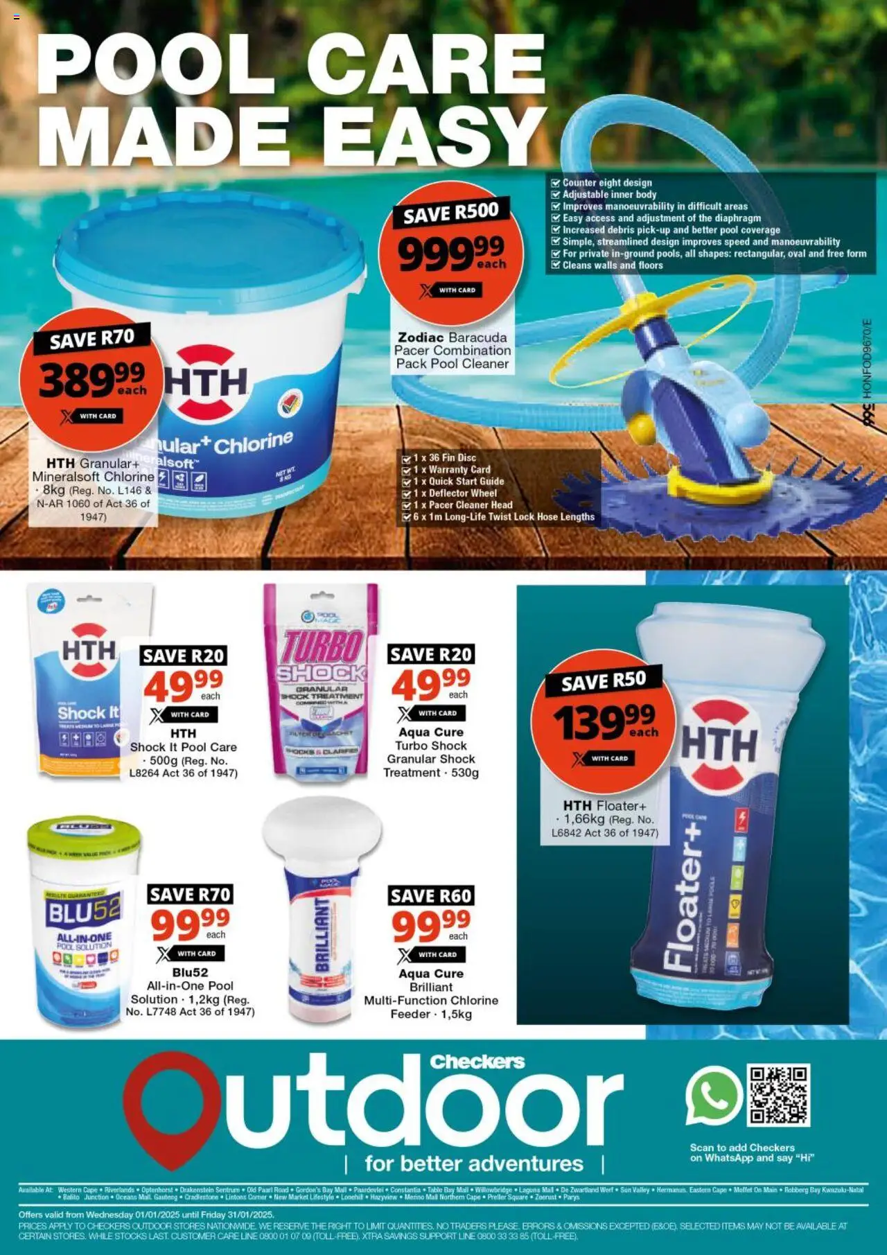 Checkers Outdoor Pool Promotion 01/01 - 31/01/2025