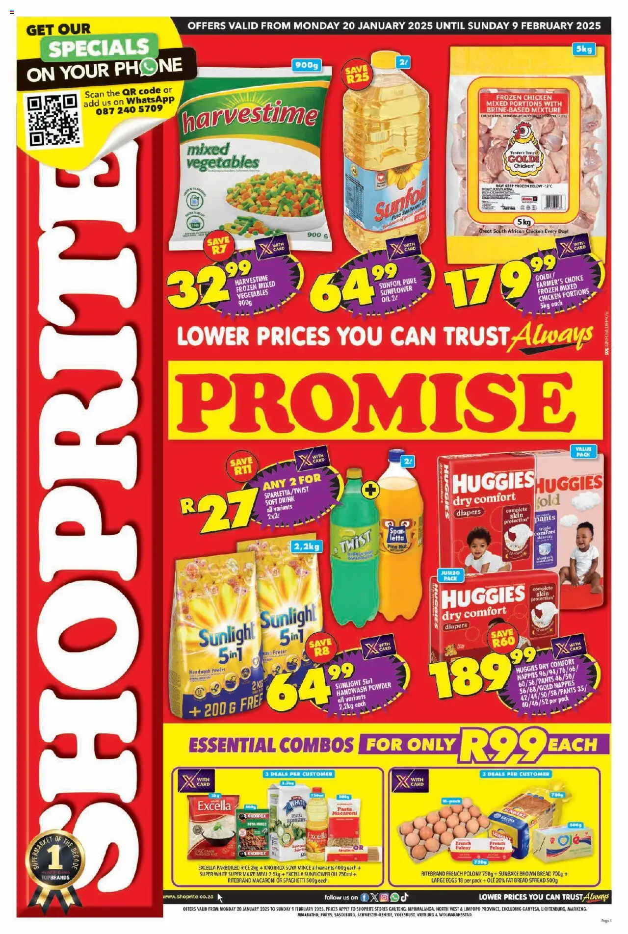 Shoprite Gauteng - Subsidy and Essentials Combo 20/01 - 09/02/2025