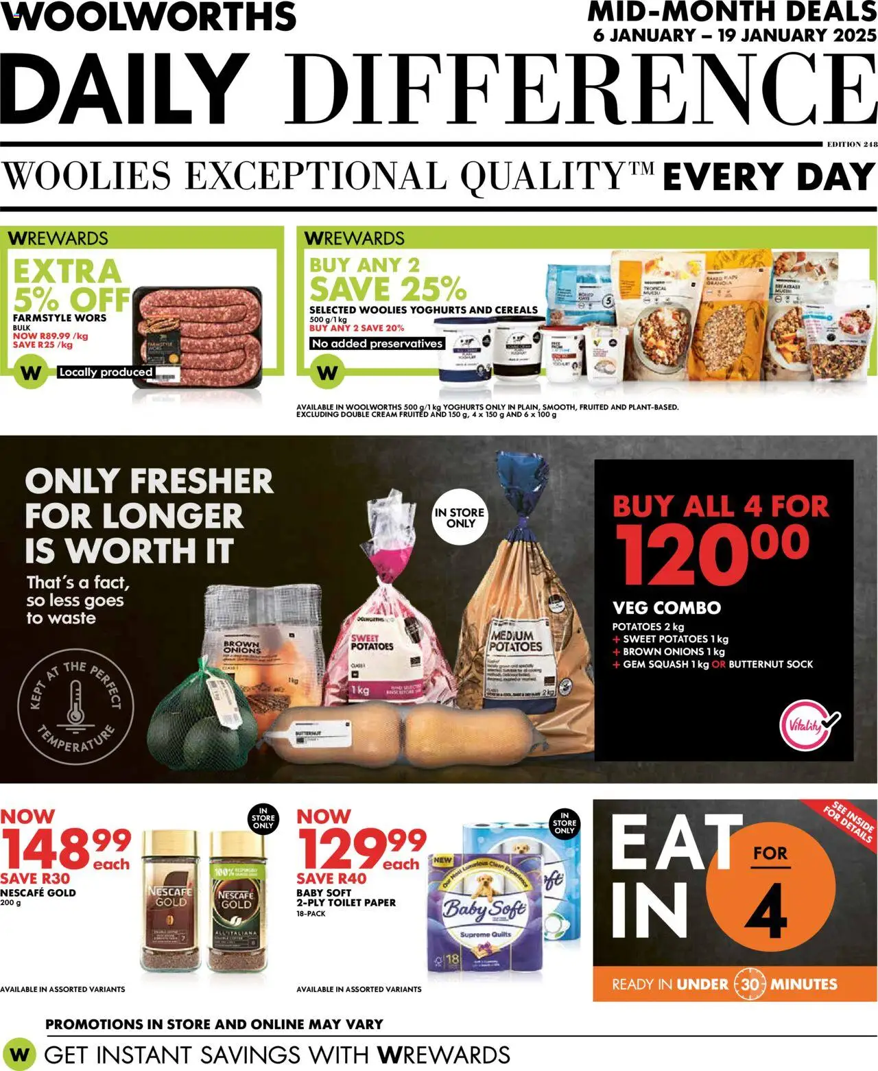 Woolworths Daily Difference - Gauteng from 06/01 - 19/01/2025