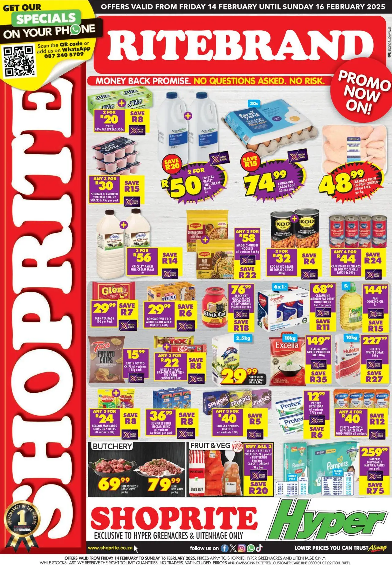 Shoprite Eastern Cape - Hyper Ritebrand Savings Greenacres and Uitenhage 14/02 - 16/02/2025