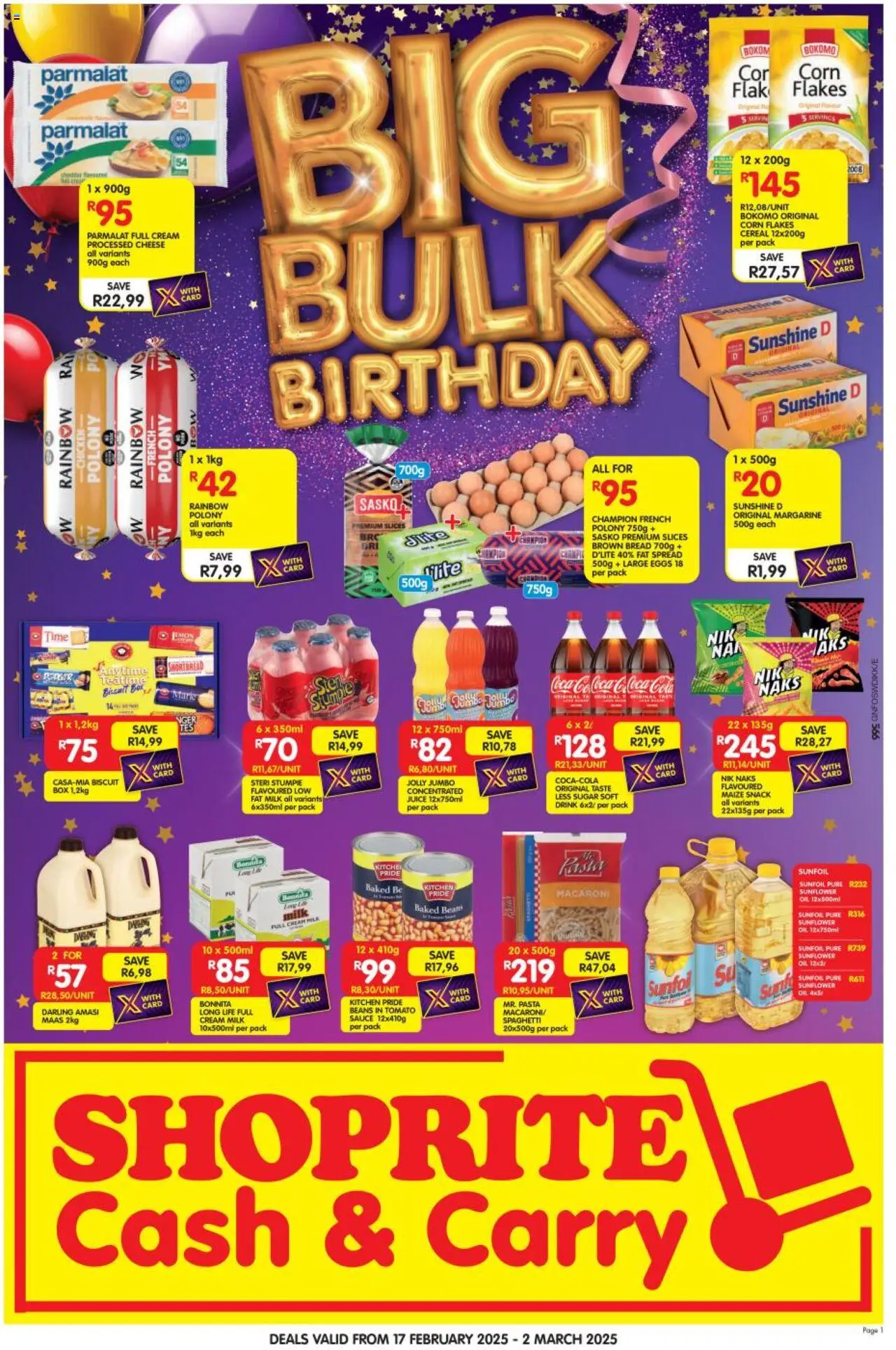 Shoprite Gauteng - Cash & Carry Birthday Savings 17/02 - 02/03/2025