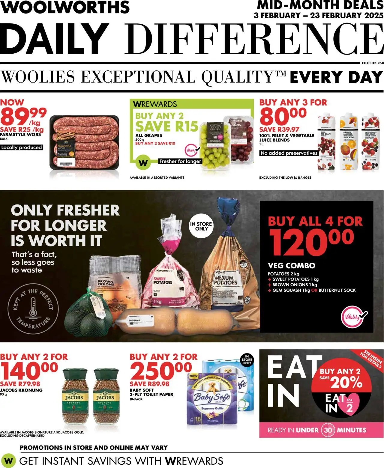 Woolworths Daily Difference - Gauteng from 03/02 - 23/02/2025