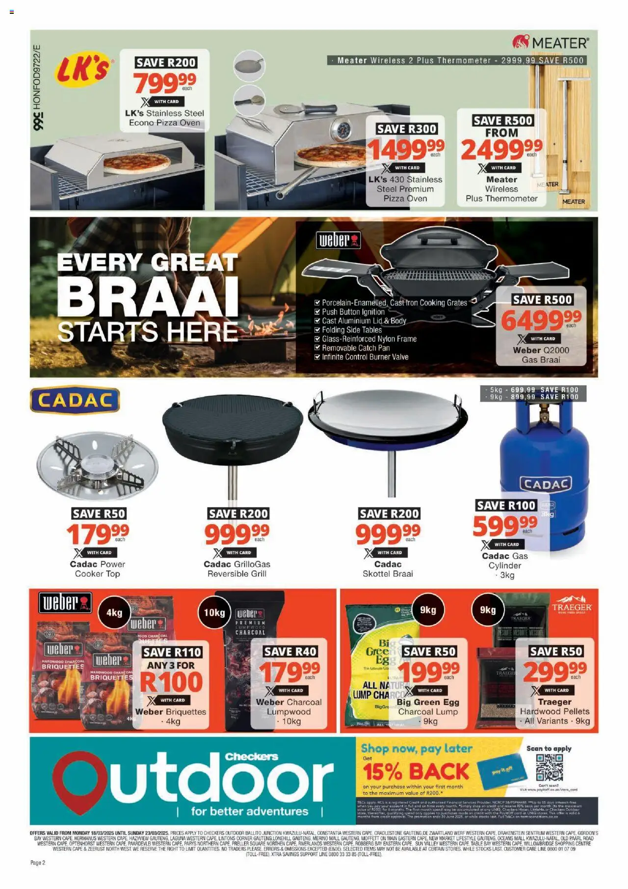 Checkers Specials Outdoor Long Weekend Promotion 18/03 - 23/03/2025 >> Catalogue - page 2