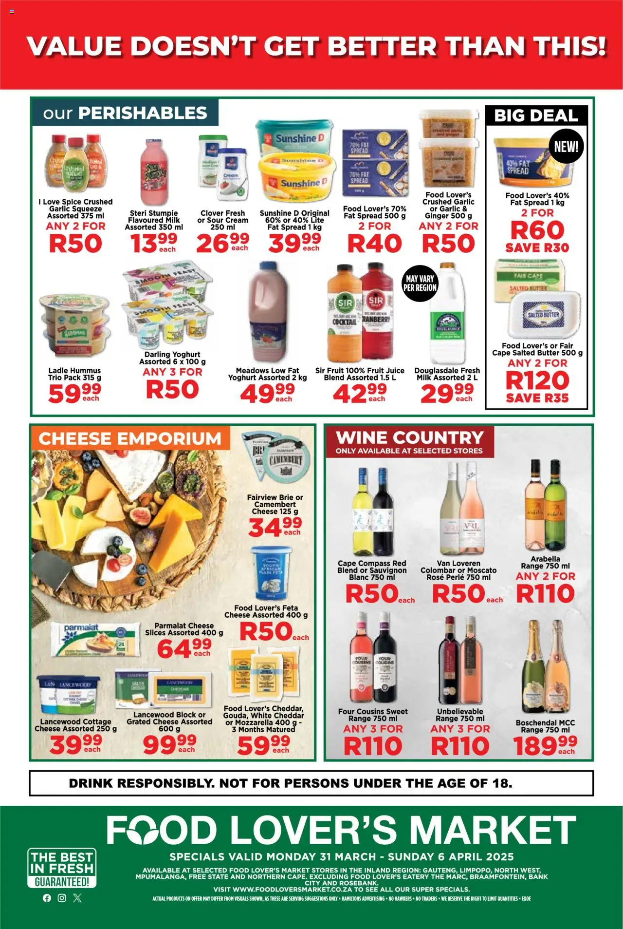 Food Lover's Market Inland Provinces - For The Love of Value from 31/03 - 06/04/2025 > Promotions - page 12