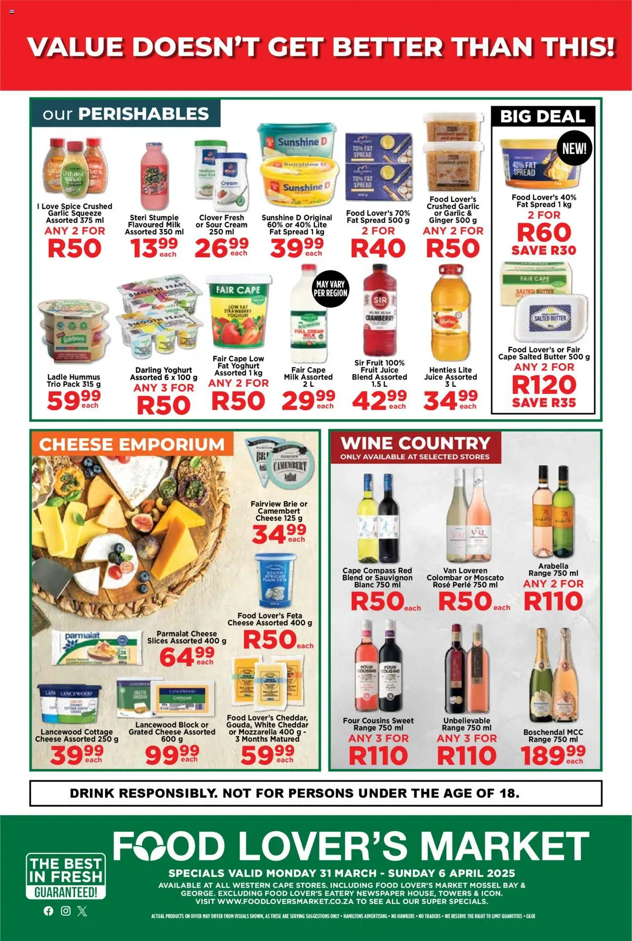 Food Lover's Market Western Cape - For The Love of Value from 31/03 - 06/04/2025 > Promotions - page 12
