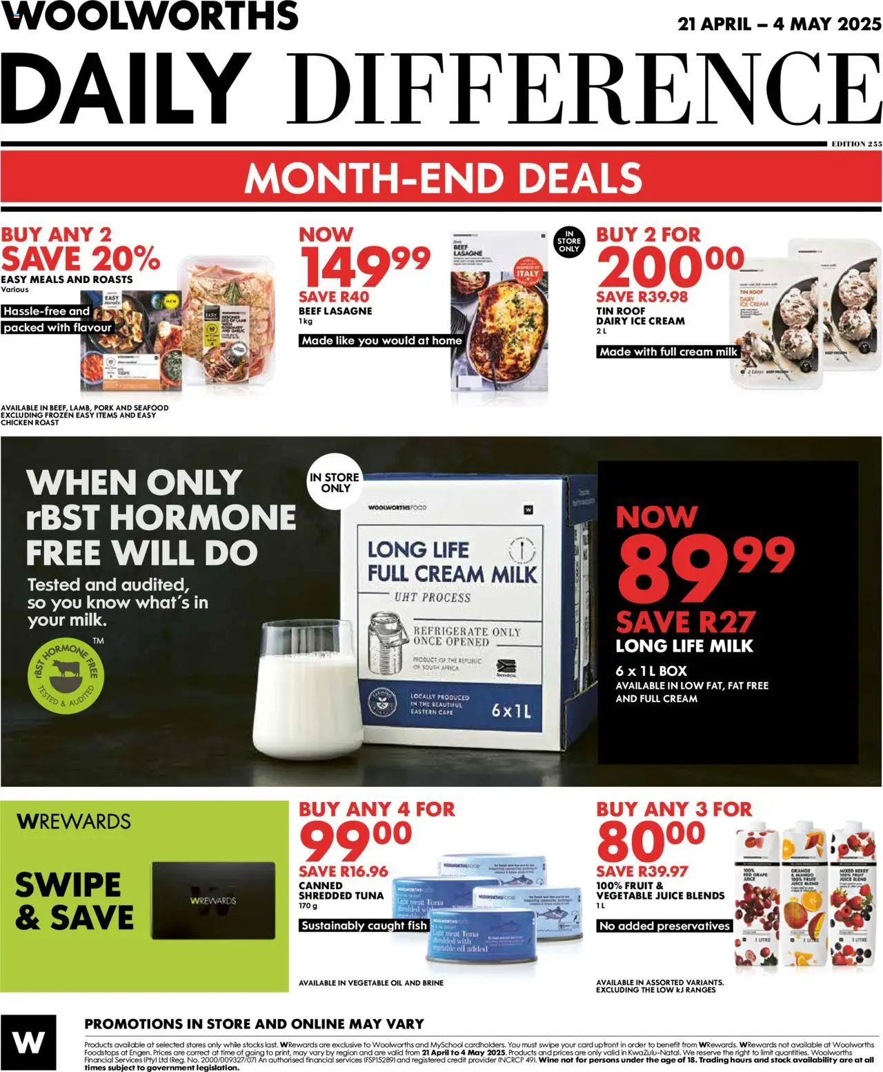 Woolworths Daily Difference - KwaZulu-Natal from 21/04 - 04/05/2025 > Promotions - page 12