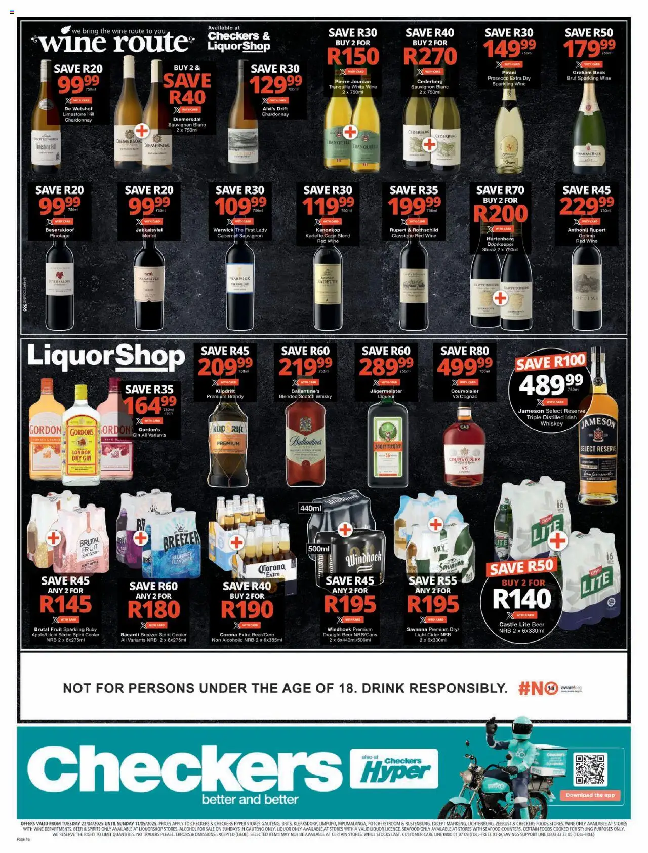 Checkers Gauteng - April Month-End Promotion 22/04 - 11/05/2025 >> Catalogue - page 16