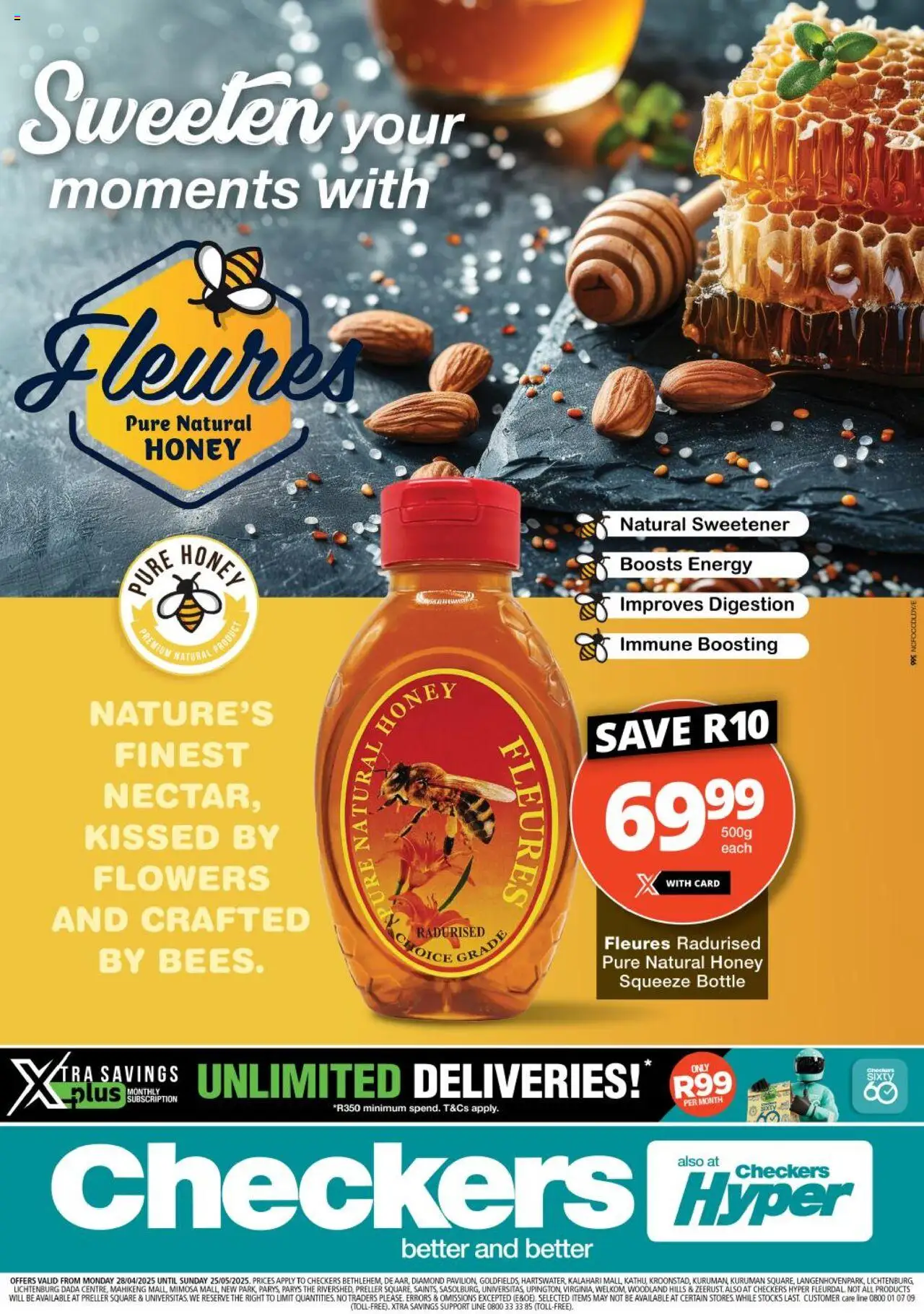 Checkers Northern Cape - Fleures Honey Promotion 28/04 - 25/05/2025