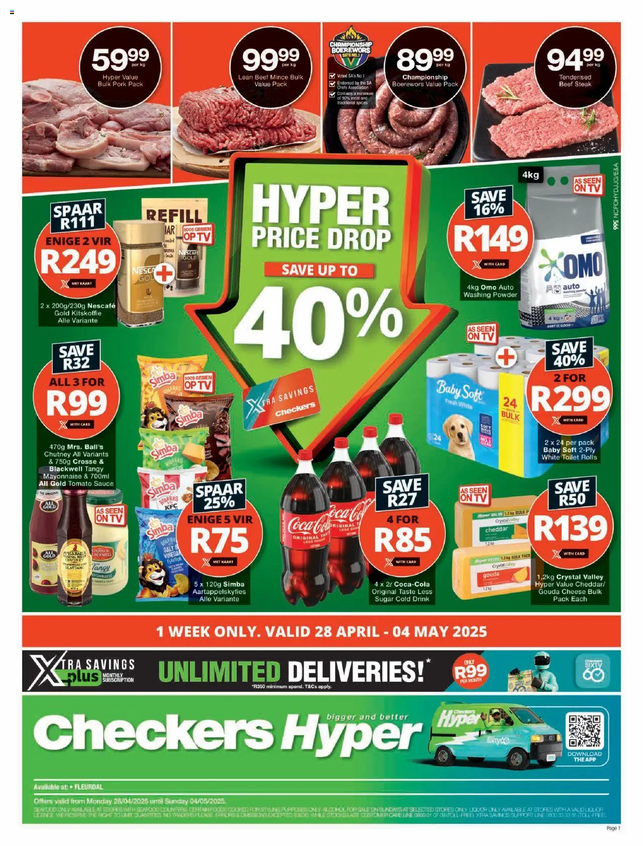 Checkers Northern Cape - Hyper Price Drop Promotion 28/04 - 04/05/2025