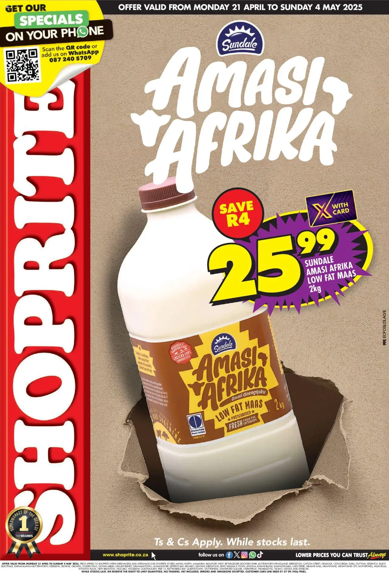 Shoprite Eastern Cape - Amasi Deals 21/04 - 04/05/2025