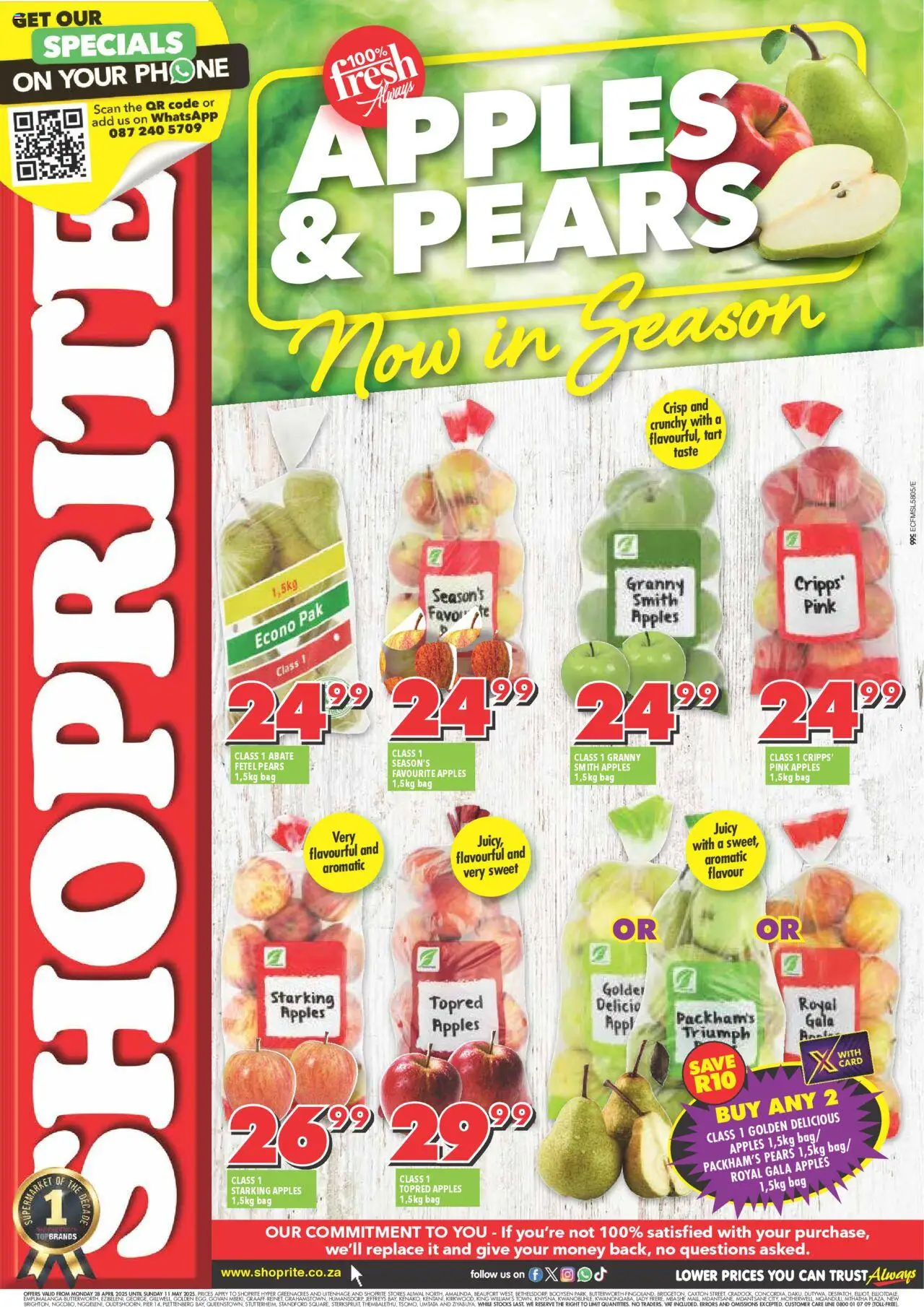 Shoprite Eastern Cape - Apples and Pears Savings 28/04 - 11/05/2025
