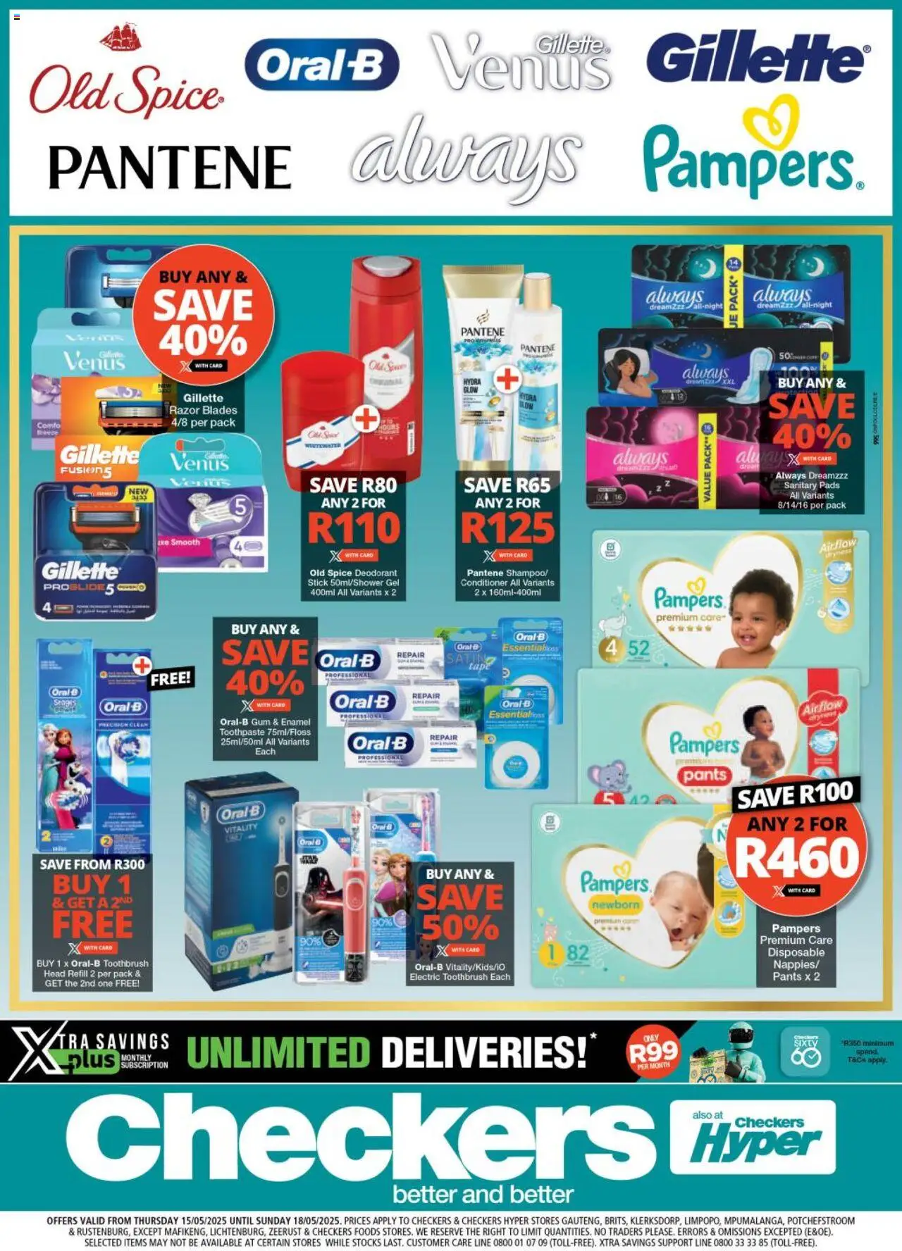 Checkers Gauteng - Personal Care Promotion 15/05 - 18/05/2025 >> Catalogue
