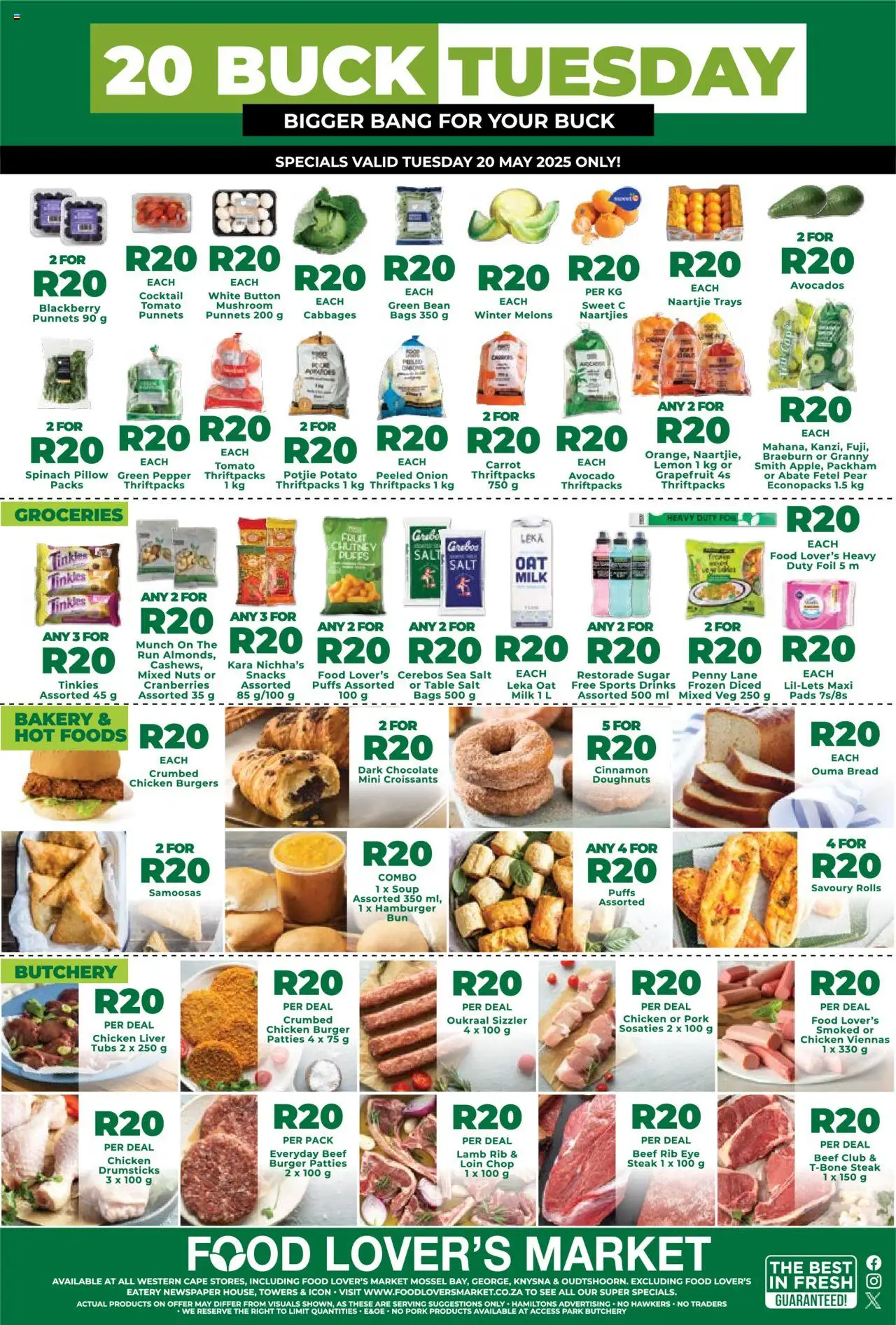 Food Lover's Market Western Cape - R20 Buck Tuesday from 20/05 - 20/05/2025