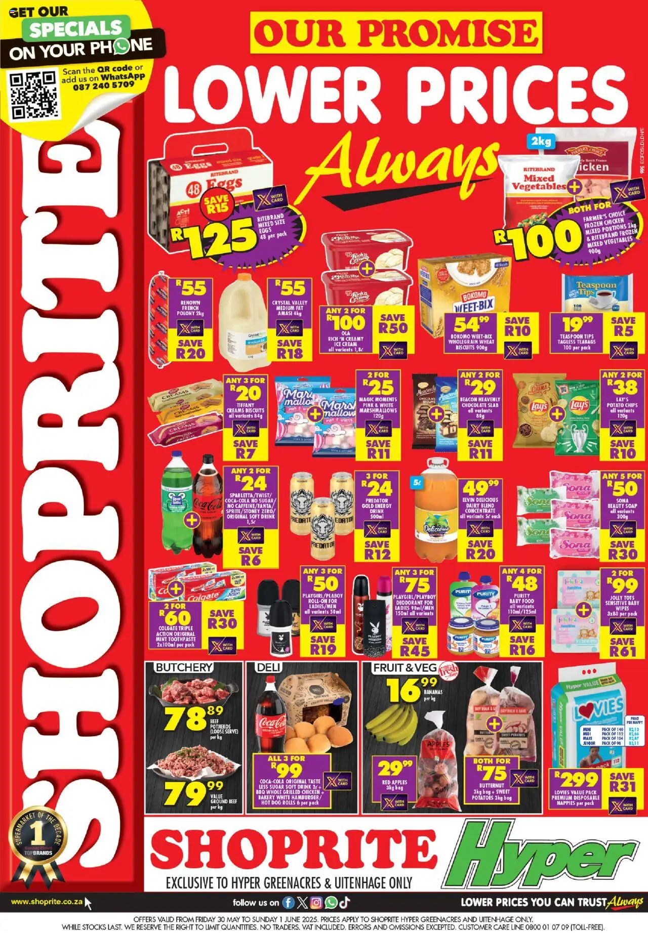 Shoprite Eastern Cape - Hyper Promise Greenacres and Uitenhage 30/05 - 01/06/2025