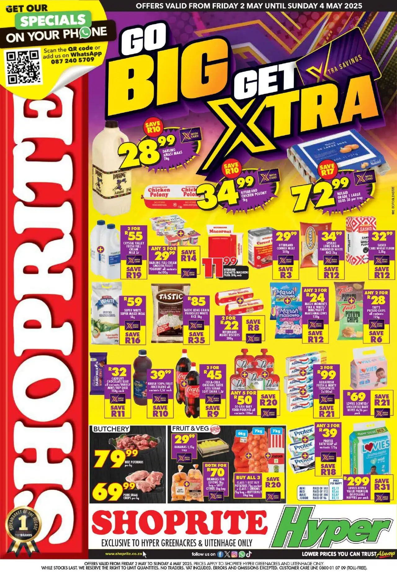 Shoprite Eastern Cape - Hyper Xtra Savings Greenacres and Uitenhage 02/05 - 04/05/2025