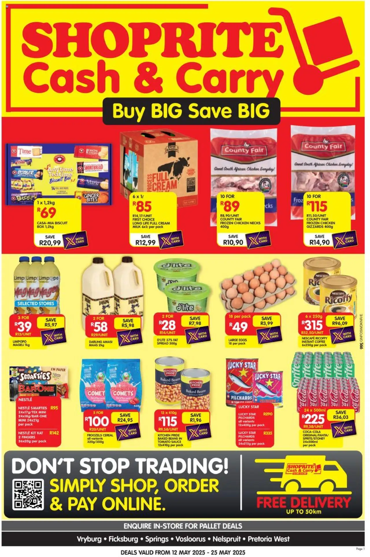 Shoprite Gauteng - Cash & Carry Mid-Month Deals Selected Stores 12/05 - 25/05/2025 >> Catalogue