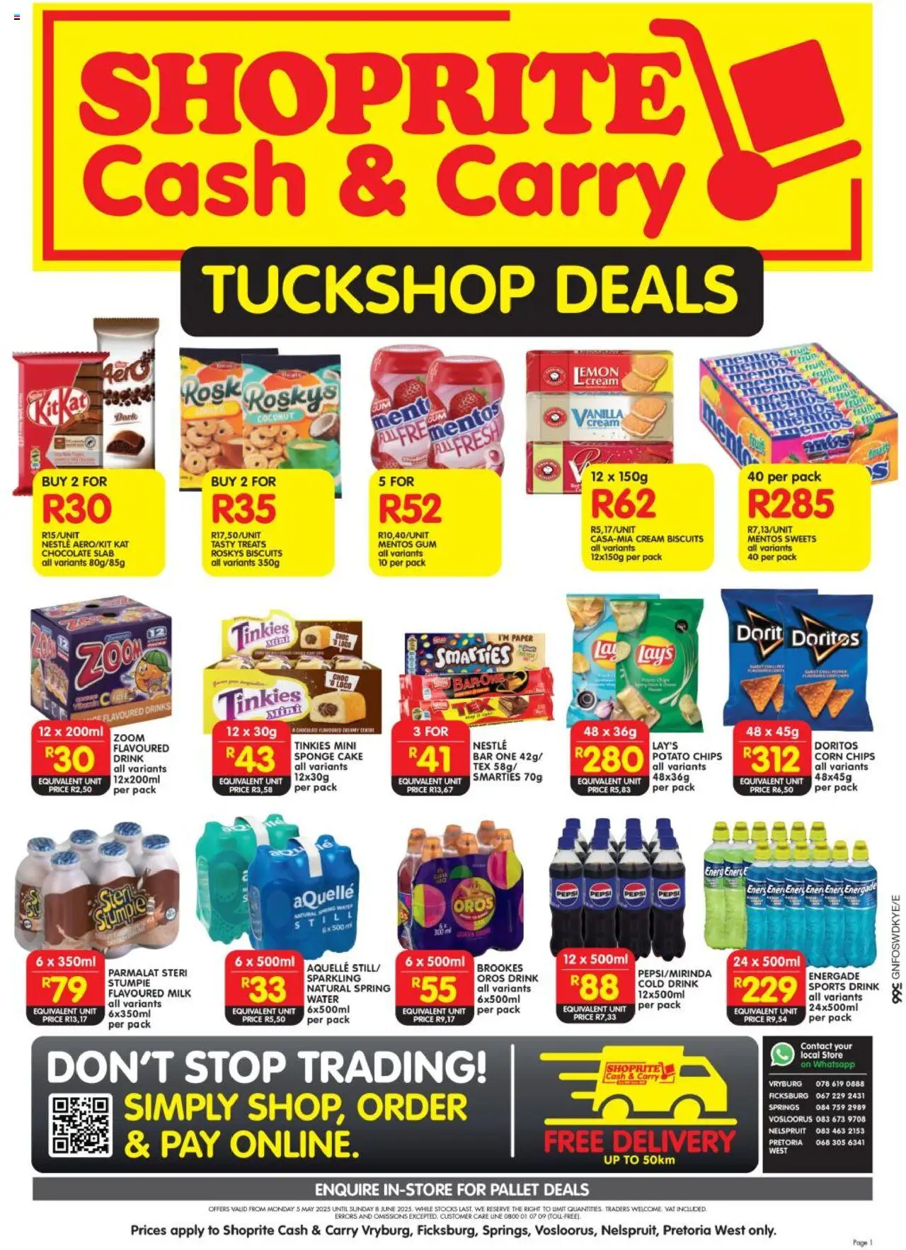 Shoprite Gauteng - Cash & Carry Tuckshop Deals Selected Stores 05/05 - 08/06/2025