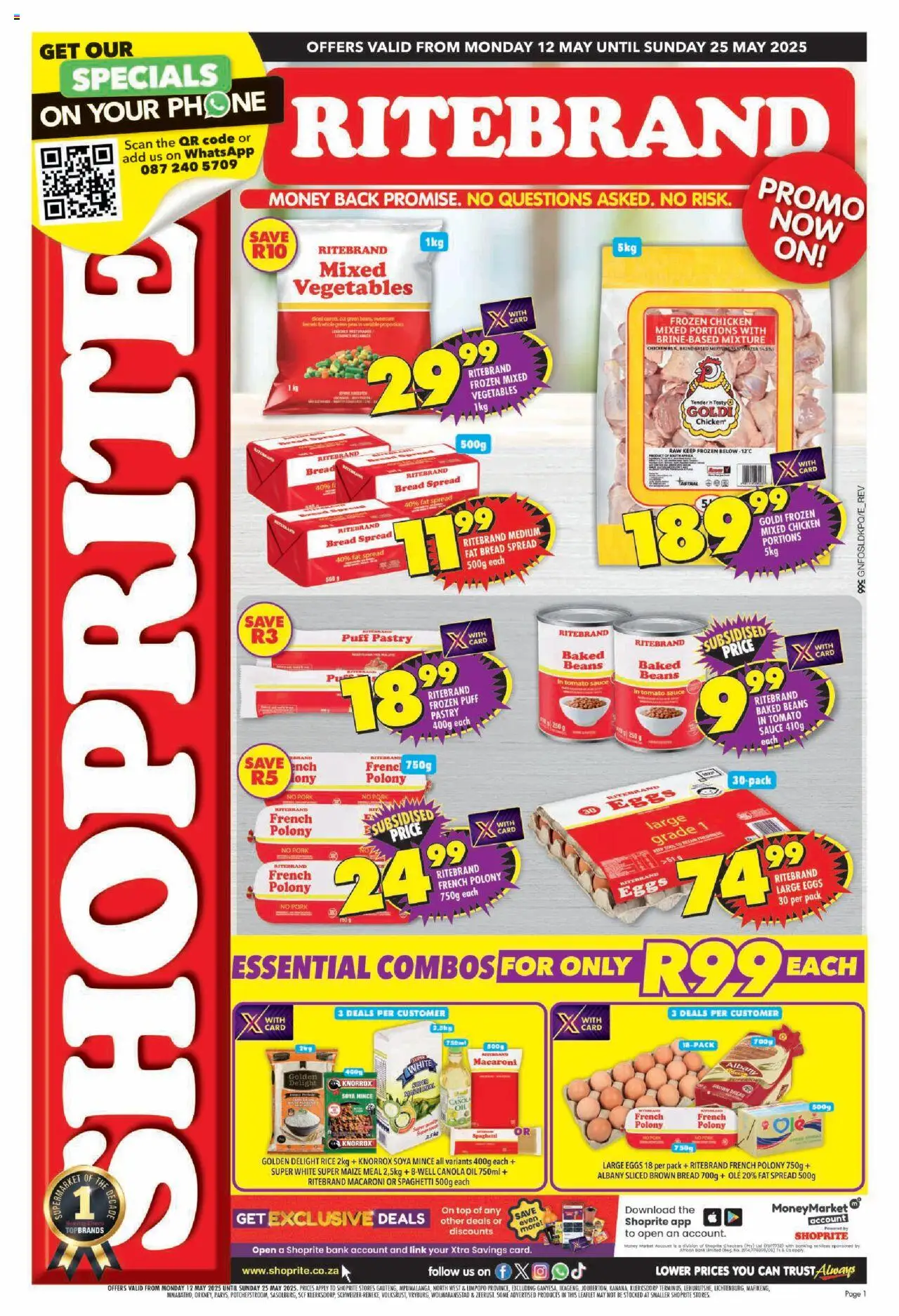 Shoprite Gauteng - Ritebrand Savings 12/05 - 25/05/2025 >> Catalogue