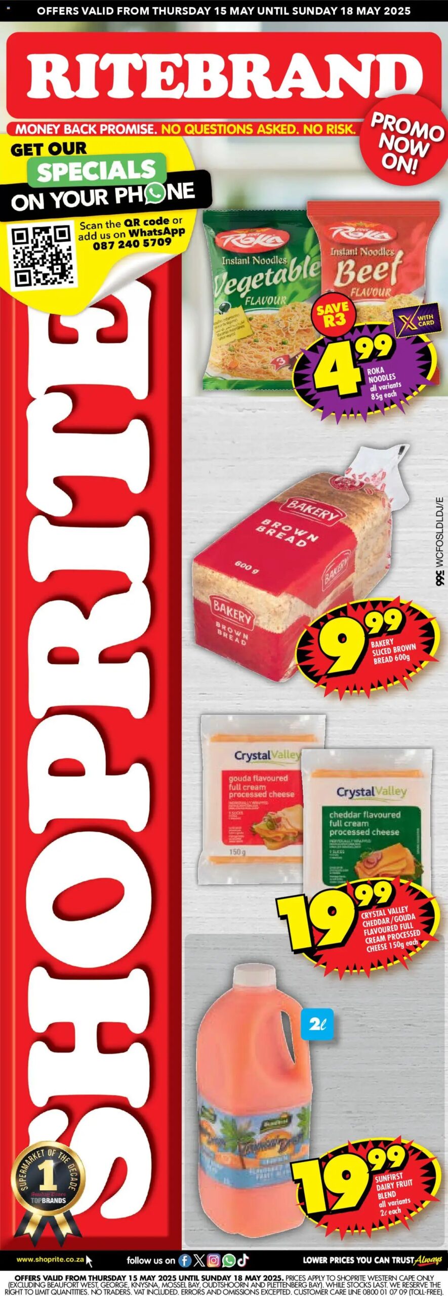 Shoprite Western Cape - Ritebrand Savings 15/05 - 18/05/2025
