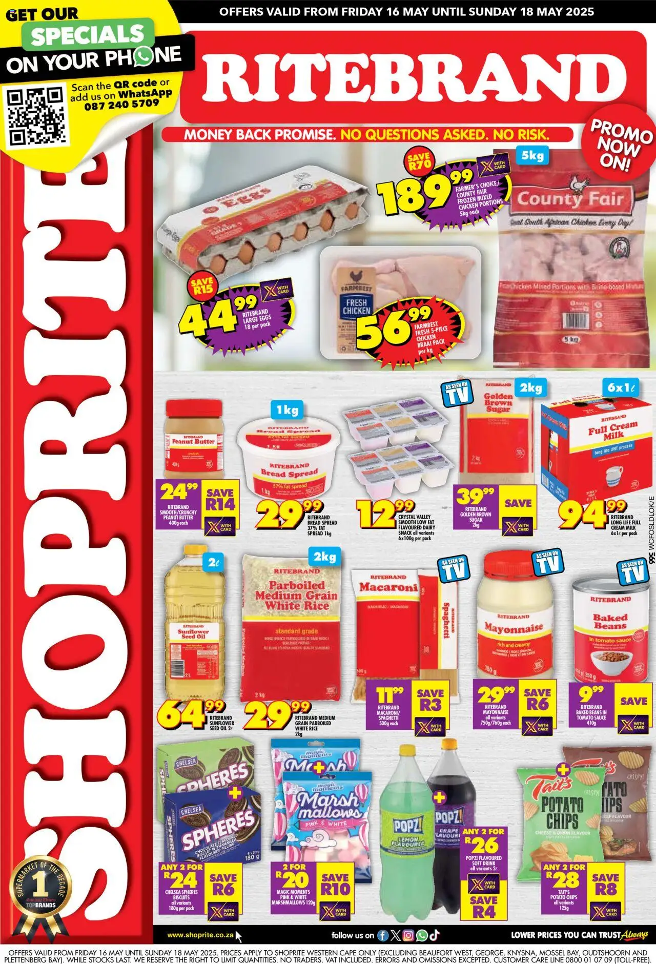 Shoprite Western Cape - Ritebrand Savings Promise 16/05 - 18/05/2025 >> Catalogue