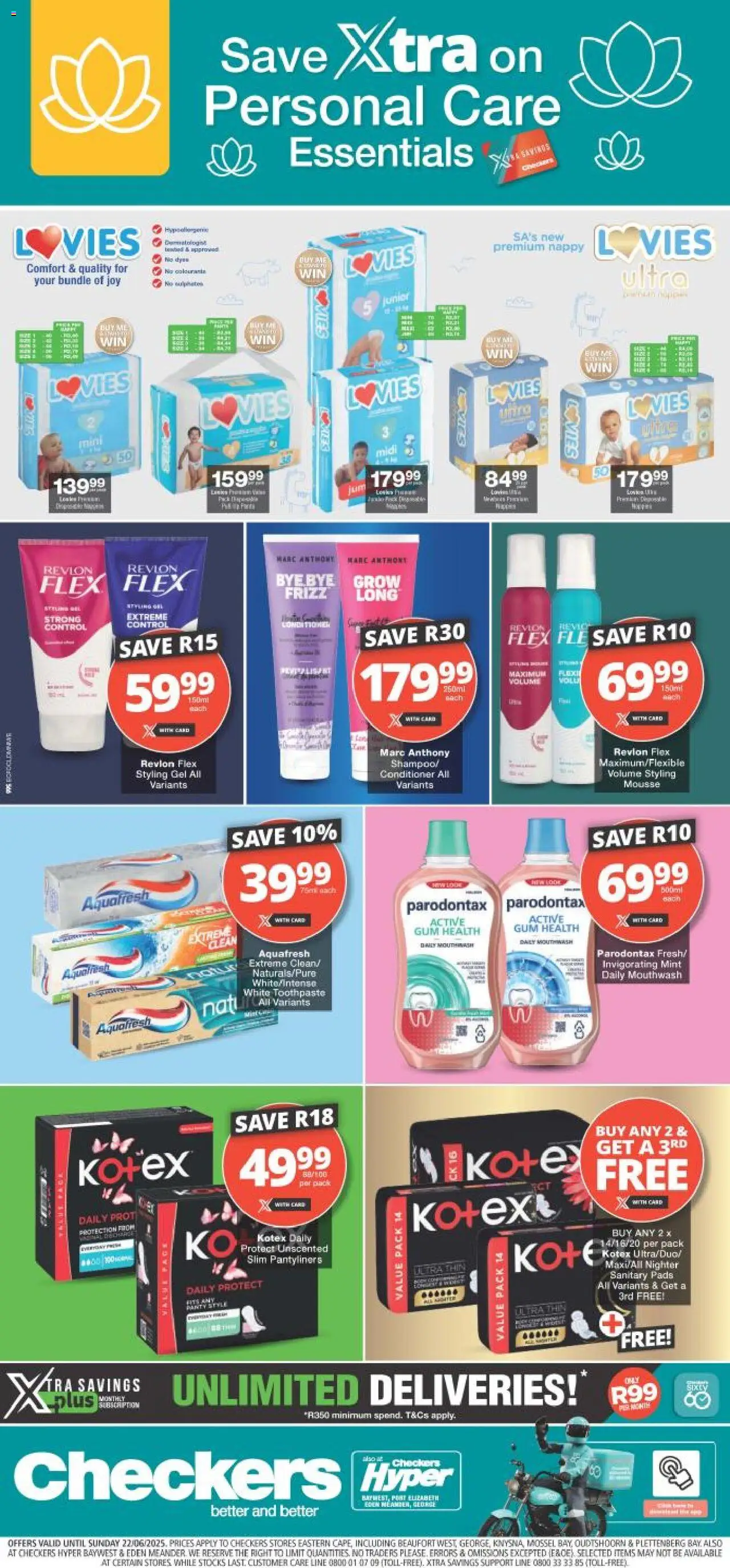 Checkers Eastern Cape - Personal Care Essentials 09/06 - 22/06/2025 >> Catalogue