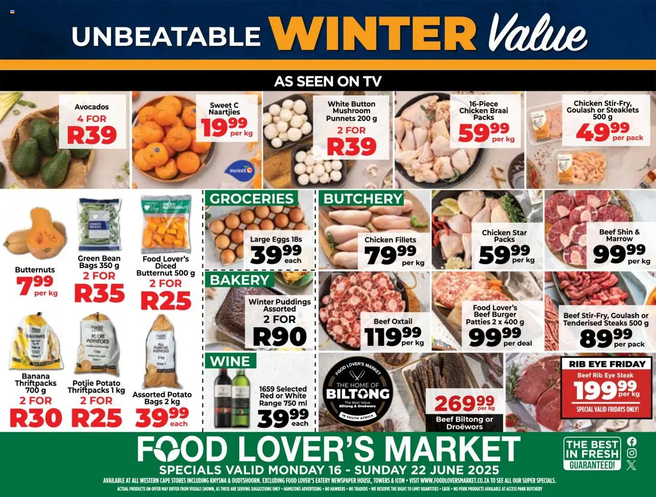 Food Lover's Market Western Cape - Winter Value from 16/06 - 22/06/2025