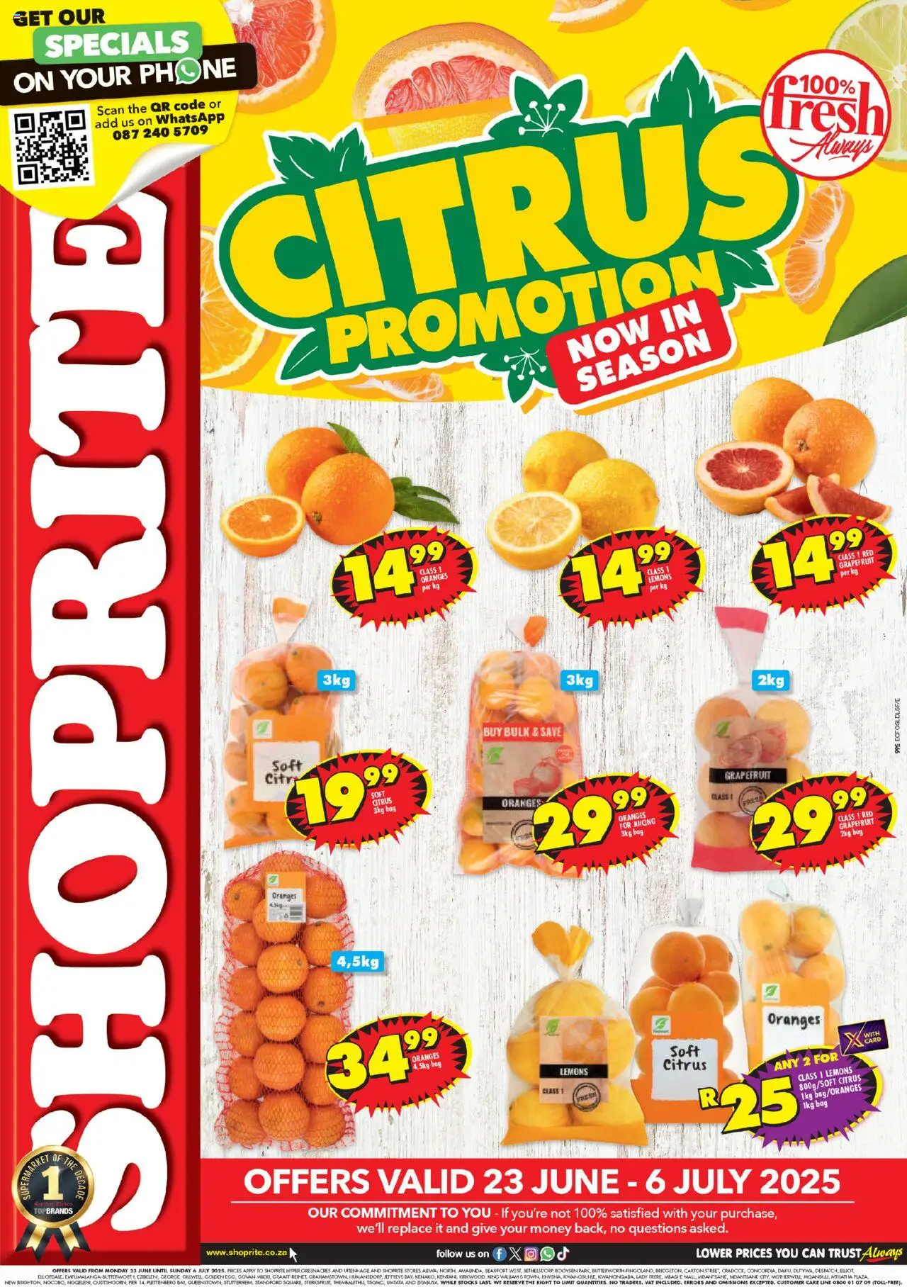 Shoprite Eastern Cape - Citrus Savings 23/06 - 06/07/2025 >> Catalogue