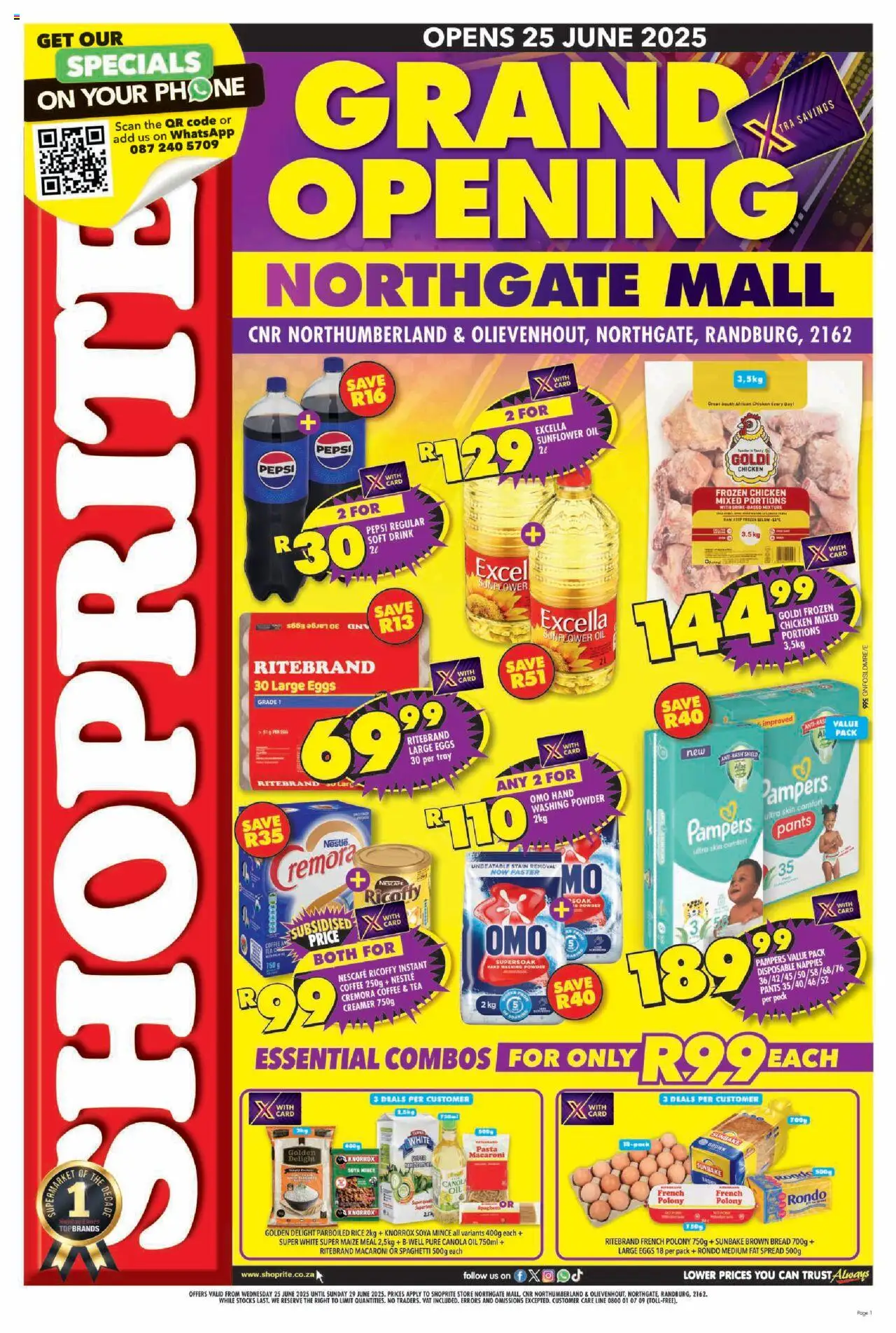 Shoprite Gauteng - Xtra Savings Grand Opening Northgate Mall 25/06 - 29/06/2025 >> Catalogue