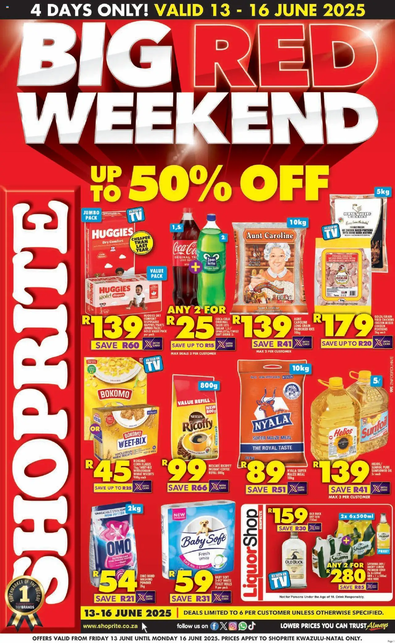 Shoprite KwaZulu-Natal - Big Red Weekend 13/06 - 16/06/2025