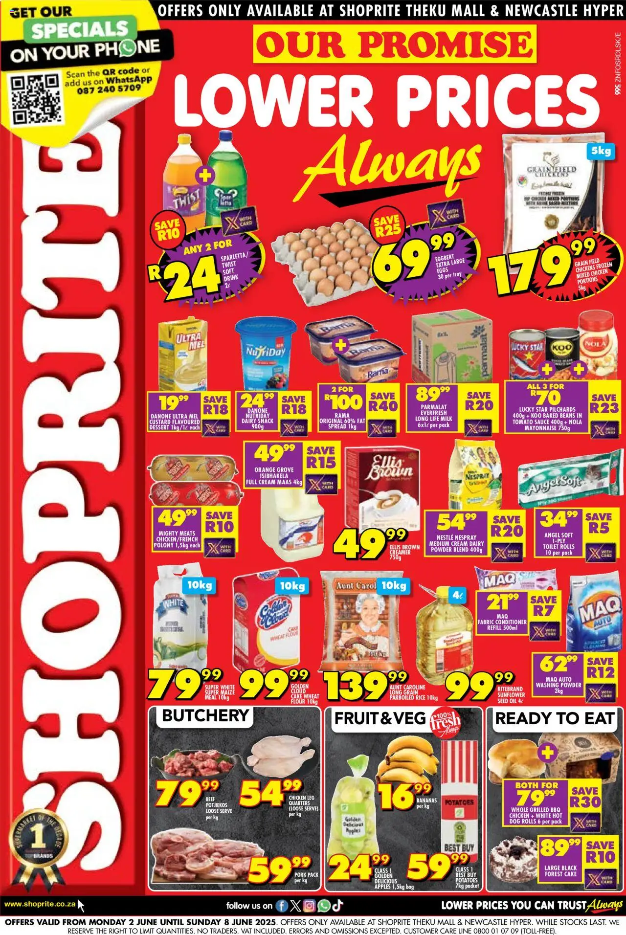 Shoprite KwaZulu-Natal - Promise Theku Mall and Newcastle Hyper 02/06 - 08/06/2025 >> Catalogue