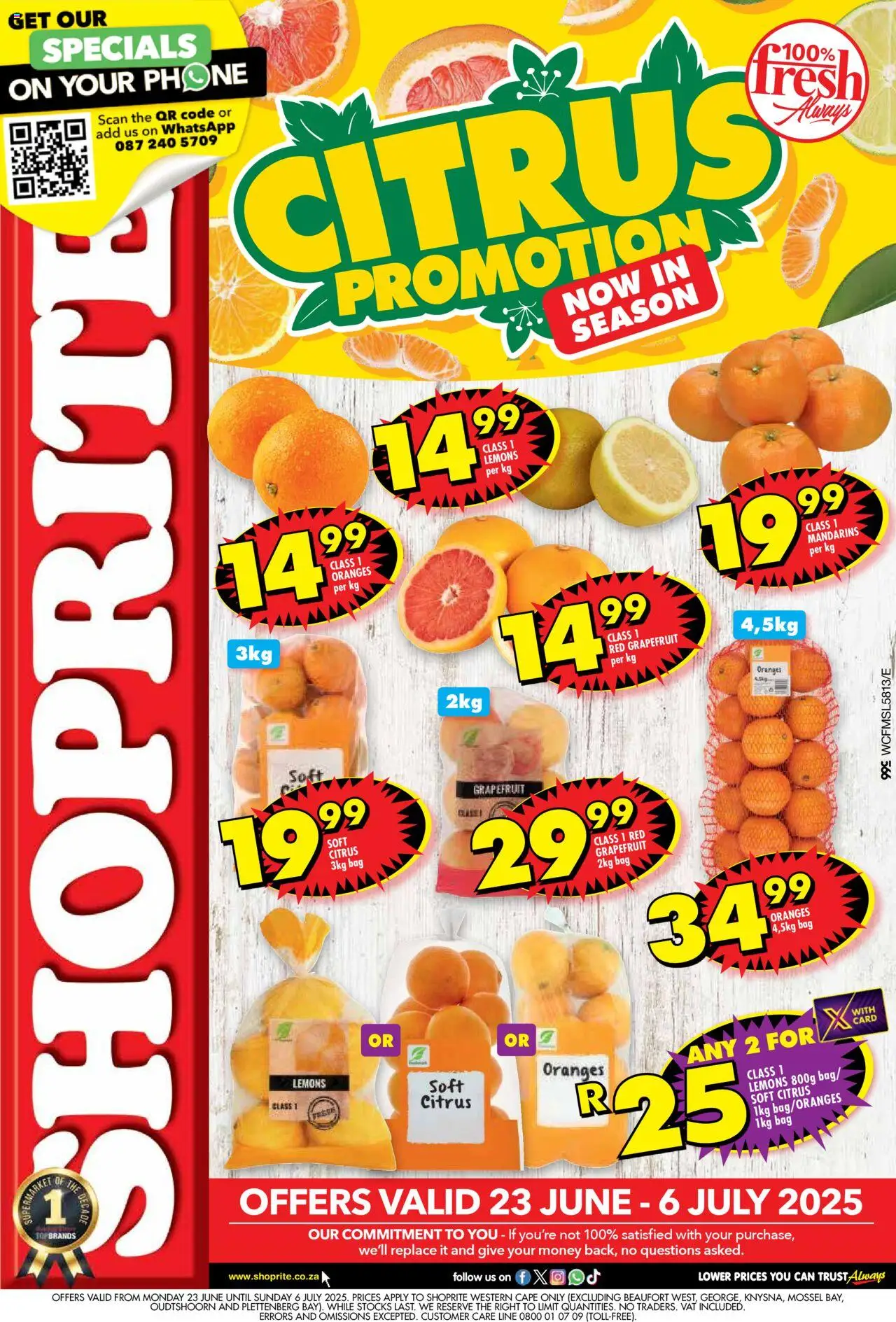 Shoprite Western Cape - Citrus Savings 23/06 - 06/07/2025 >> Catalogue