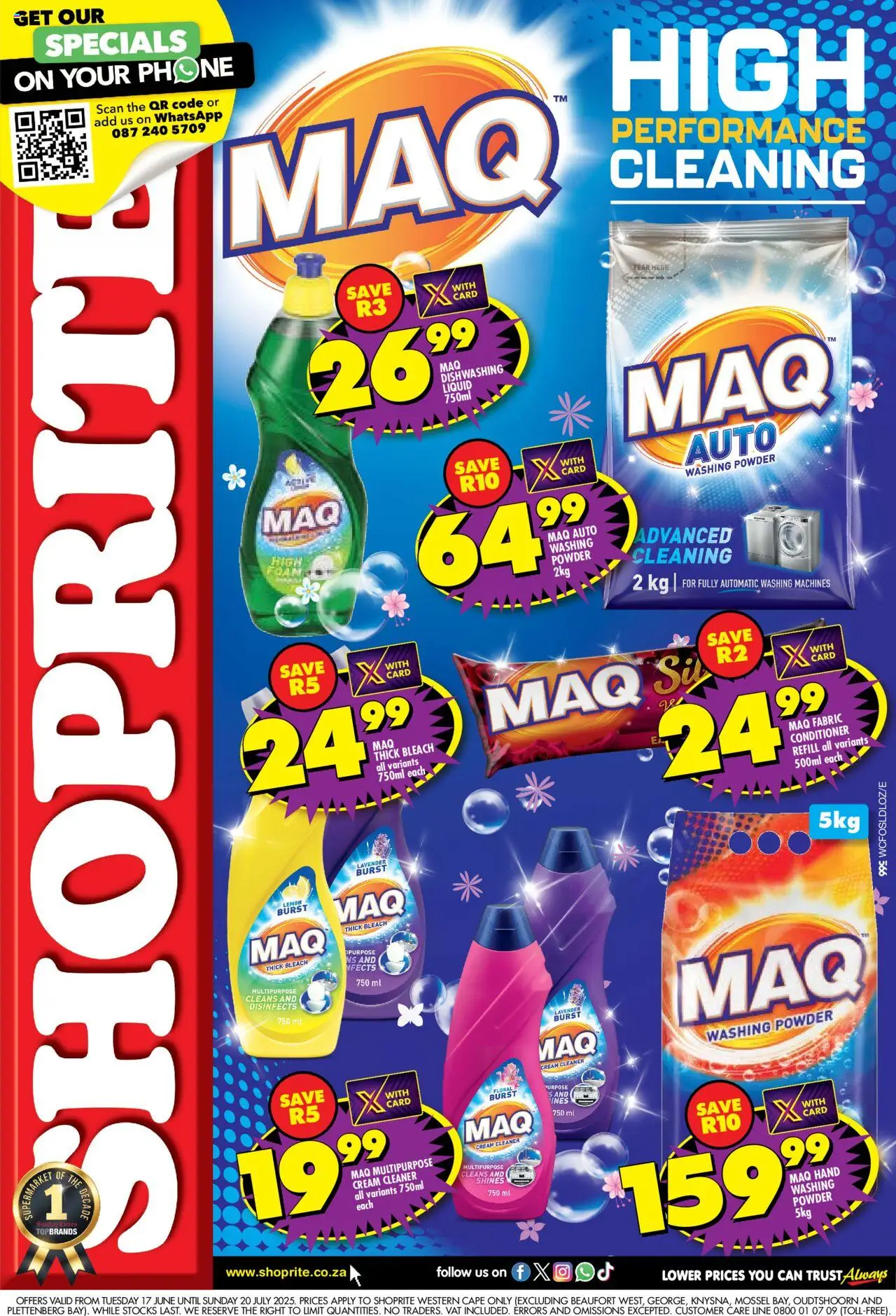 Shoprite Western Cape - Maq Savings 17/06 - 20/07/2025