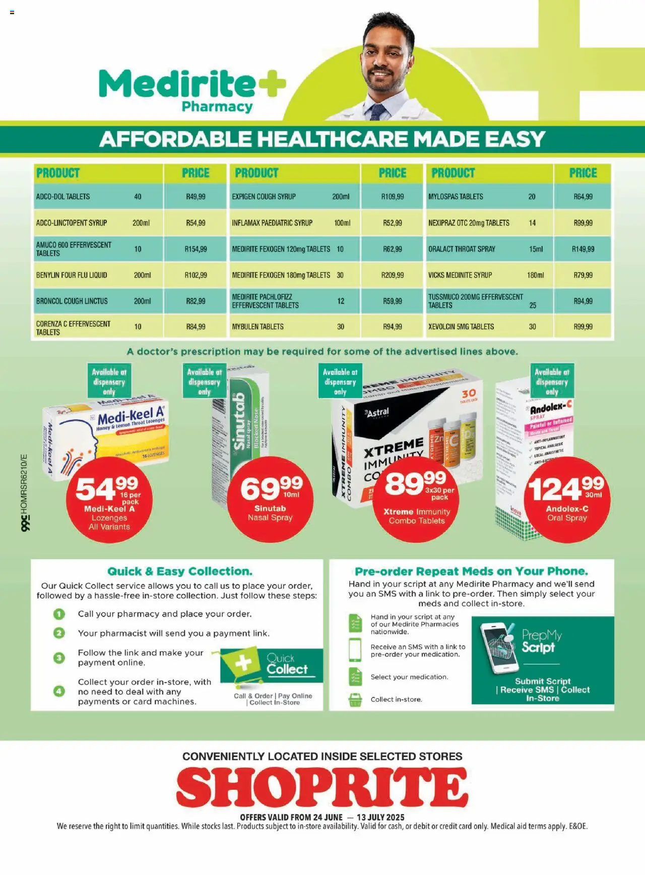 Shoprite Medirite Savings Leaflet 24/06 - 13/07/2025 >> Catalogue - page 4
