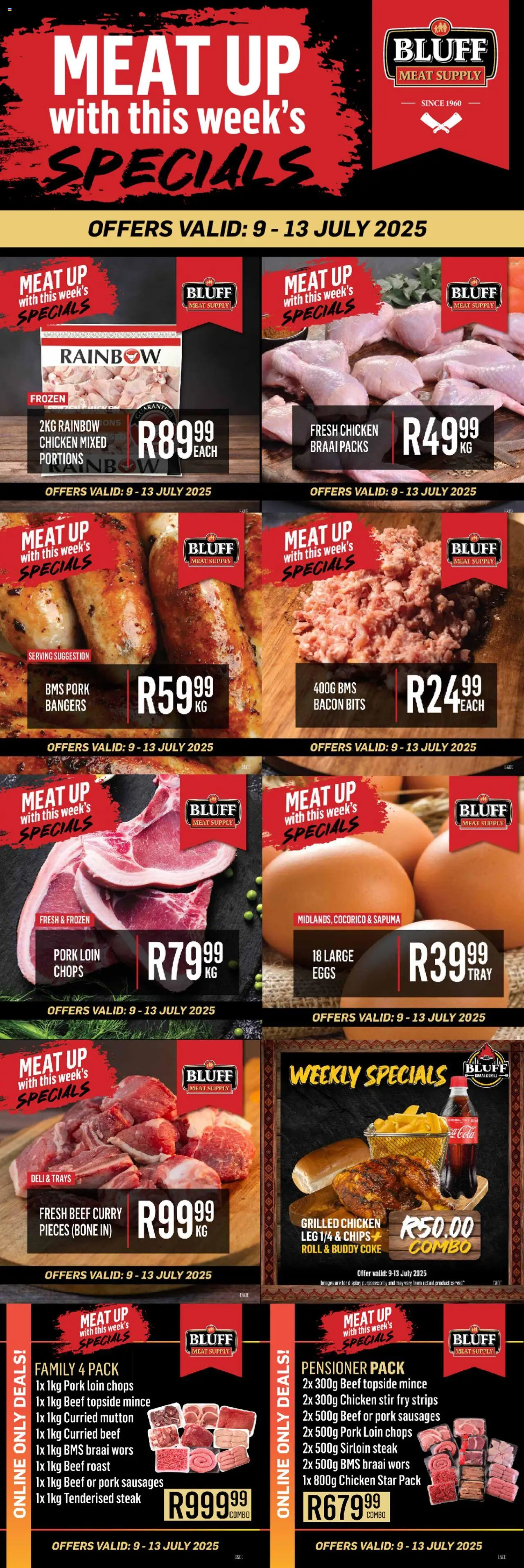 Bluff Meat Supply MEAT UP with this week's SPECIALS! from 09/07 - 13/07/2025 > Promotions