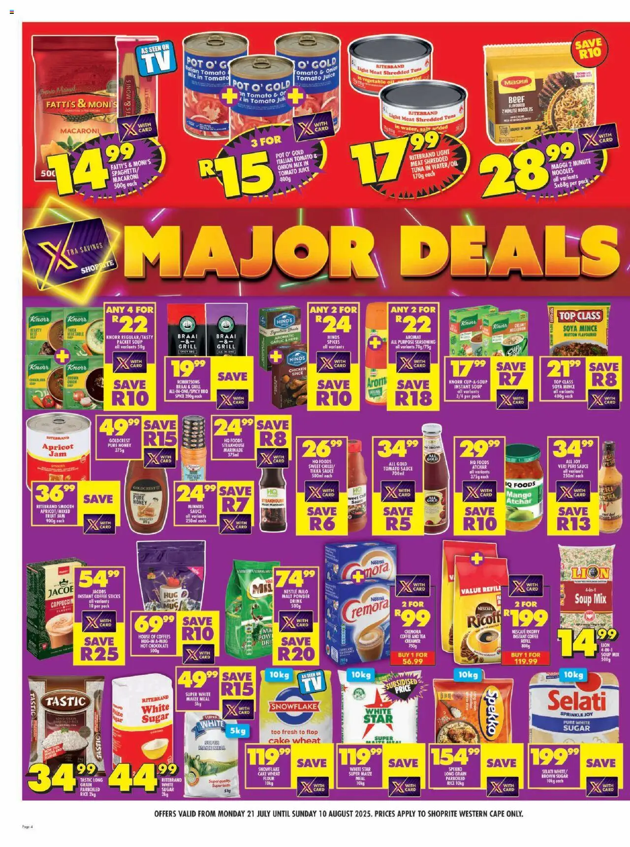 Shoprite Western Cape - Major Deals Extra 21/07 - 10/08/2025 >> Catalogue - page 4