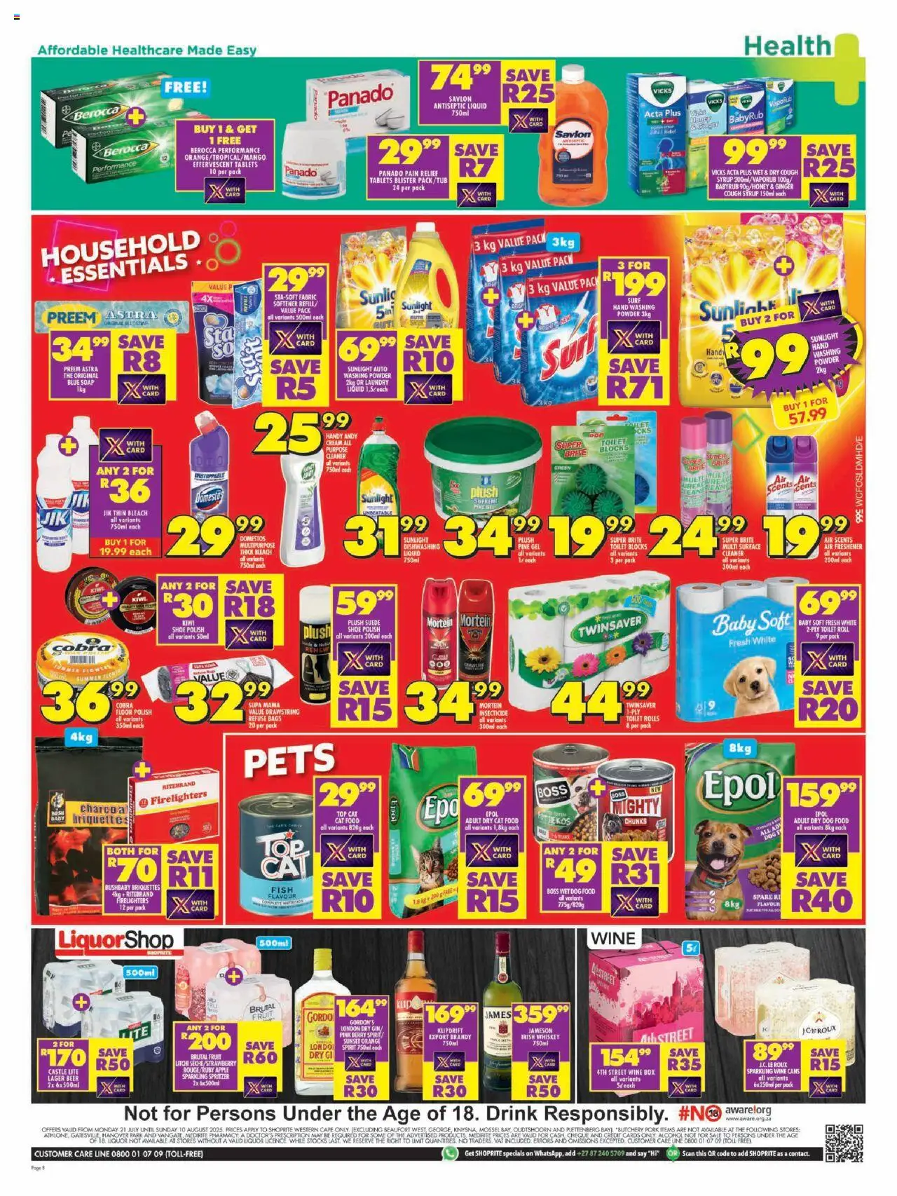 Shoprite Western Cape - Major Deals Extra 21/07 - 10/08/2025 >> Catalogue - page 8
