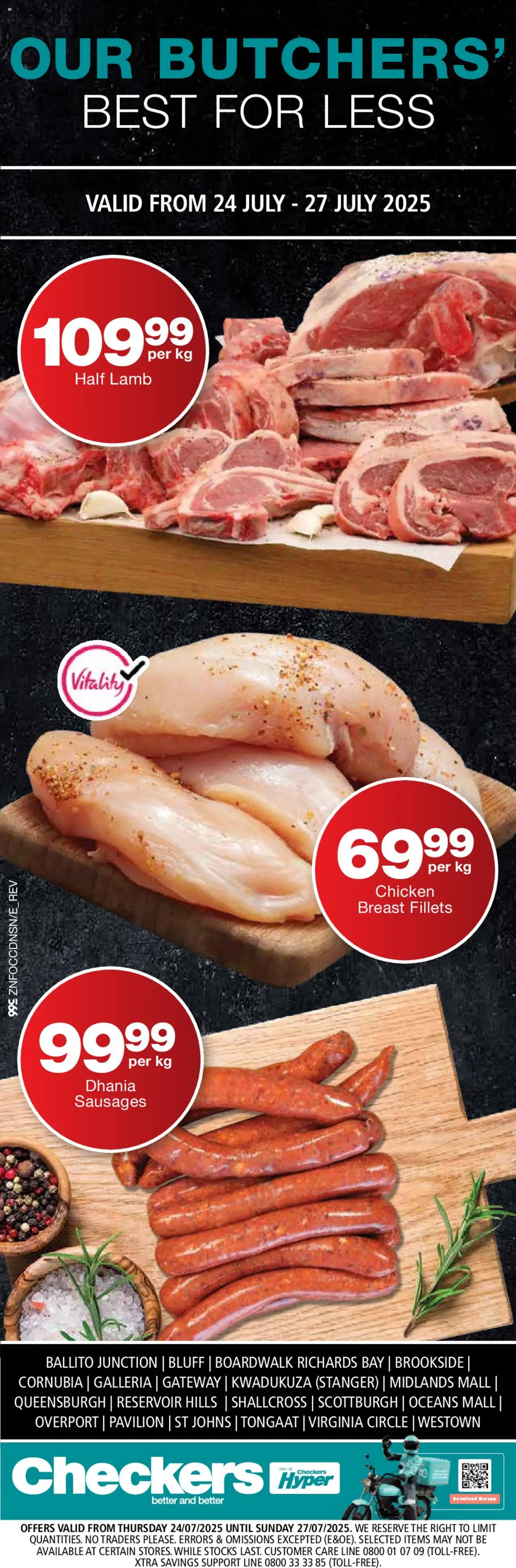 Checkers KwaZulu-Natal - Butchery Promotion 24/07 - 27/07/2025 >> Catalogue - Chicken