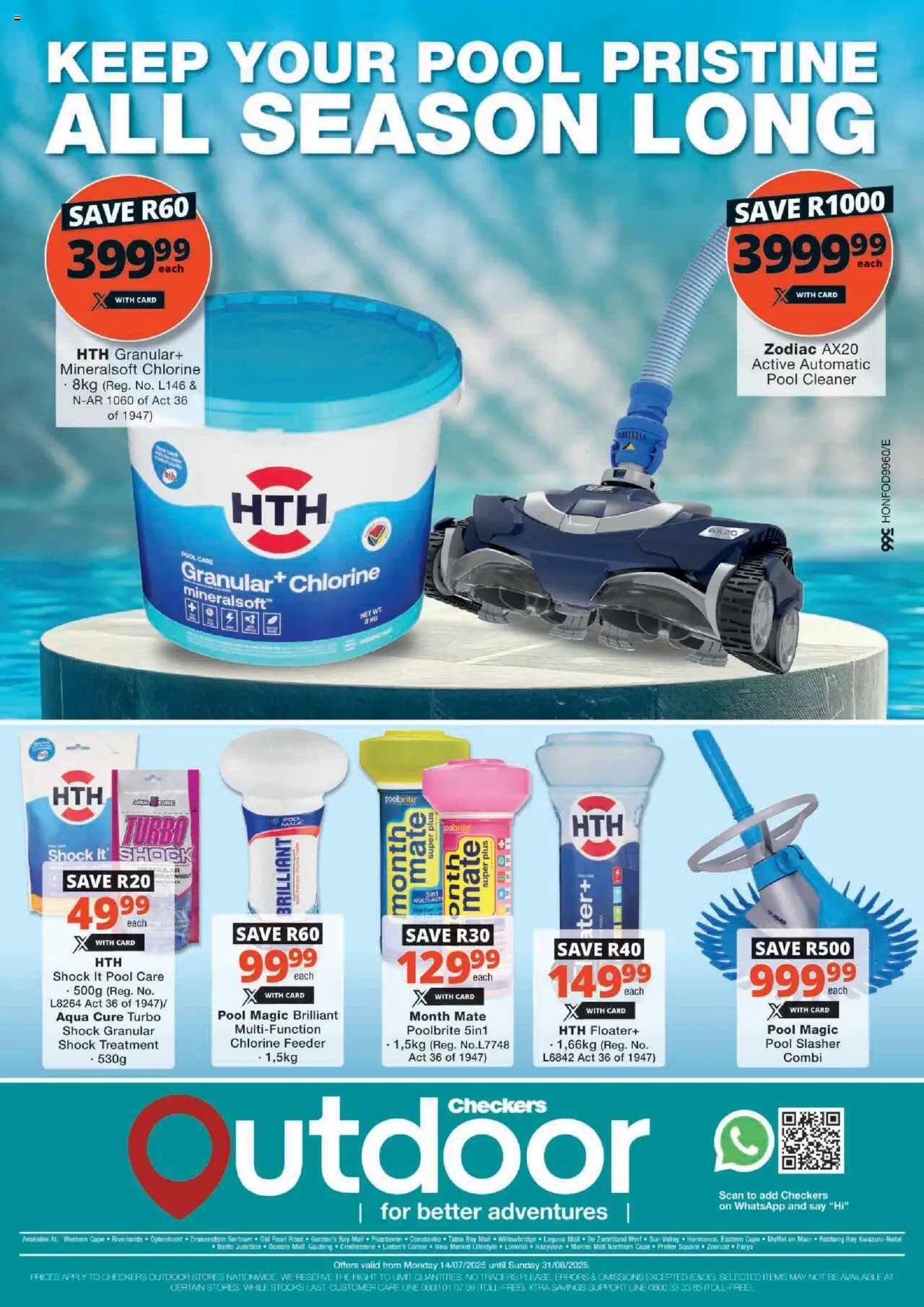 Checkers Outdoor Pool Promotion 14/07 - 31/08/2025 >> Catalogue