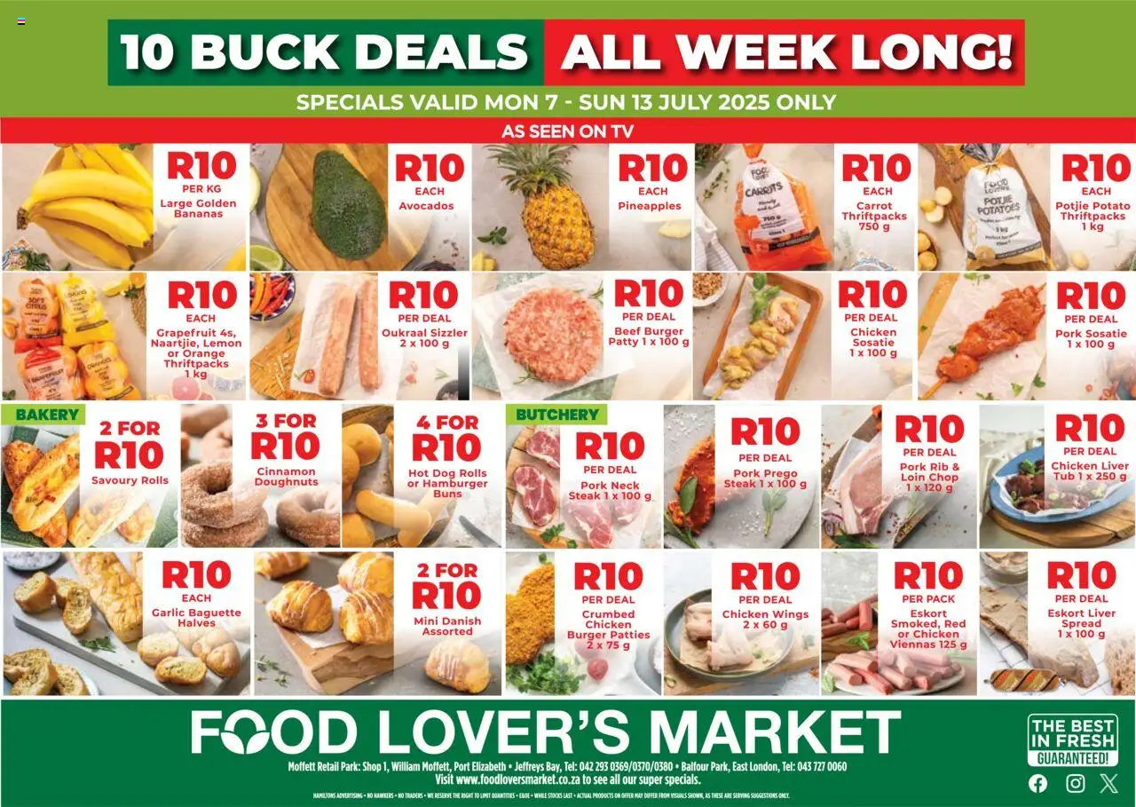 Food Lover's Market Eastern Cape - 10 Buck from 07/07 - 13/07/2025 > Promotions