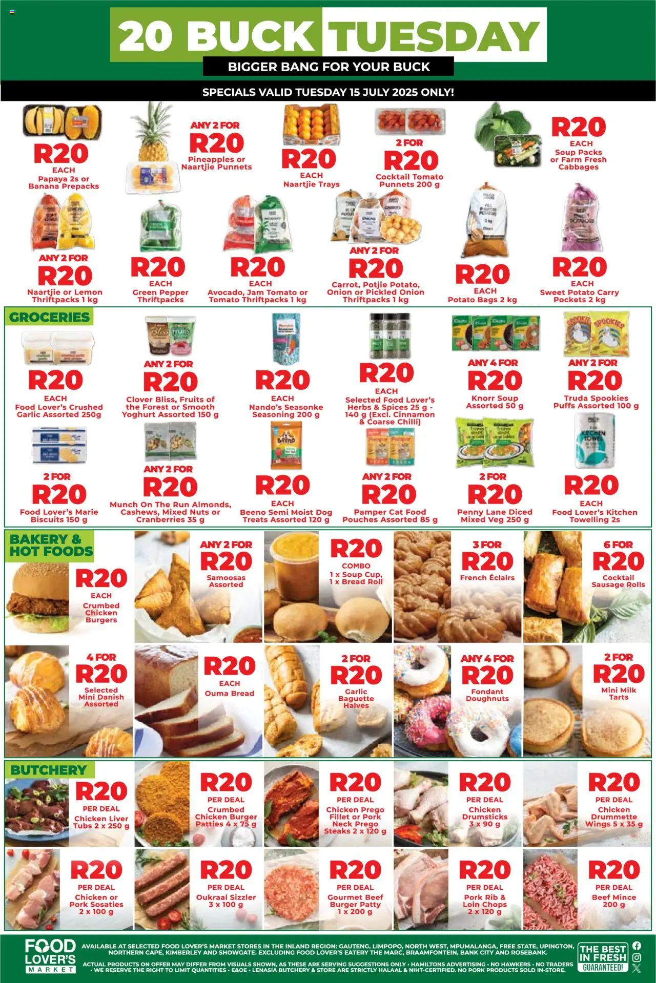 Food Lover's Market Inland Provinces - R20 Buck Tuesday from 15/07 - 15/07/2025 > Promotions