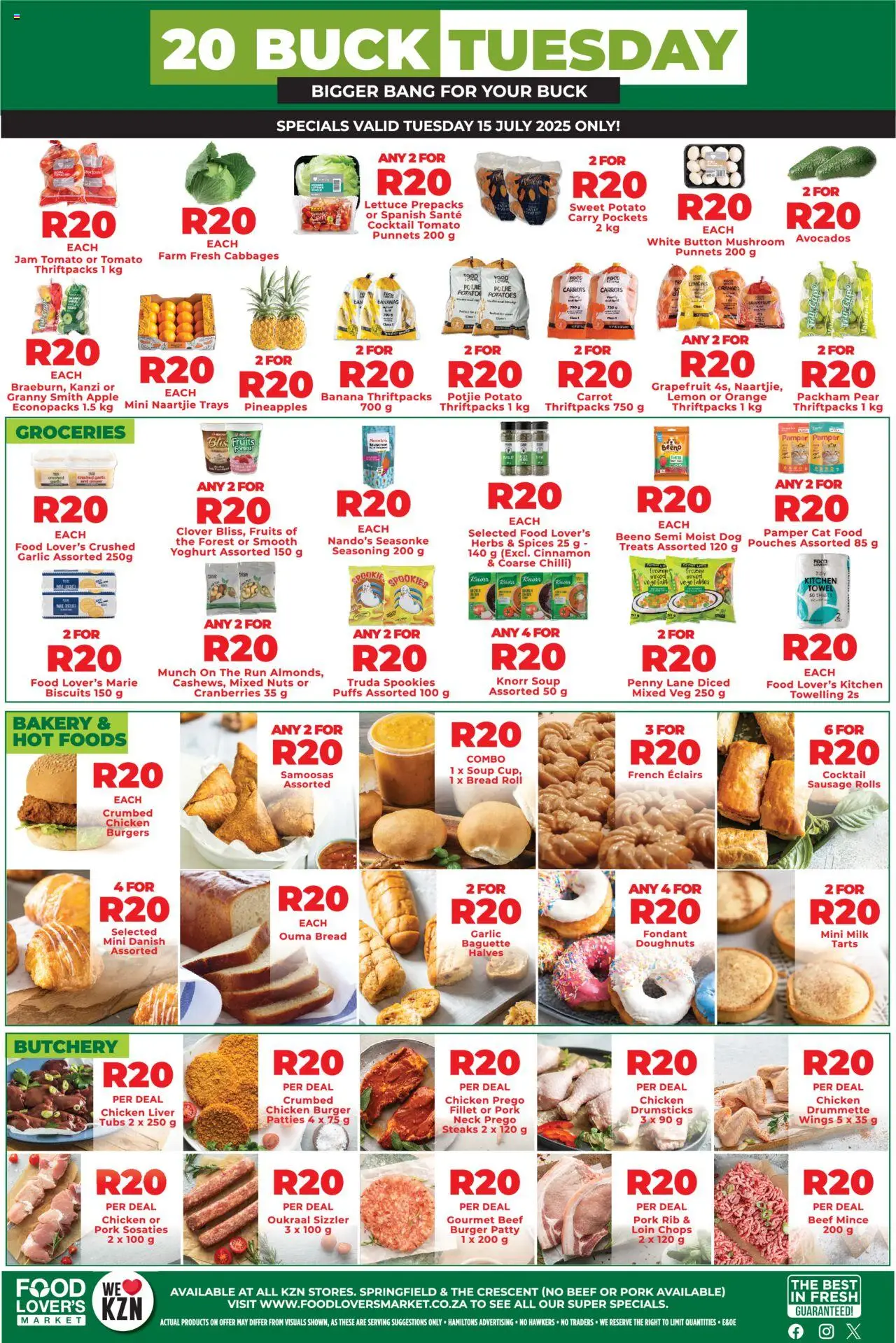 Food Lover's Market KwaZulu-Natal - R20 Buck Tuesday from 15/07 - 15/07/2025 > Promotions