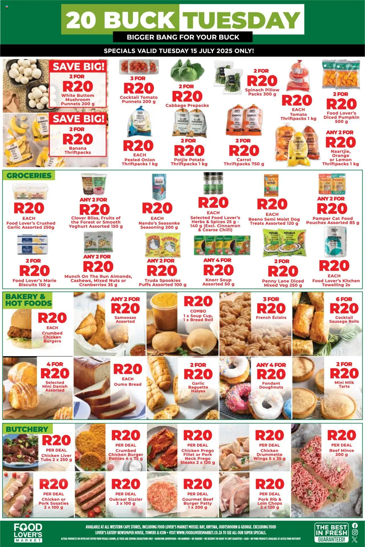 Food Lover's Market Western Cape - R20 Buck Tuesday from 15/07 - 15/07/2025 > Promotions